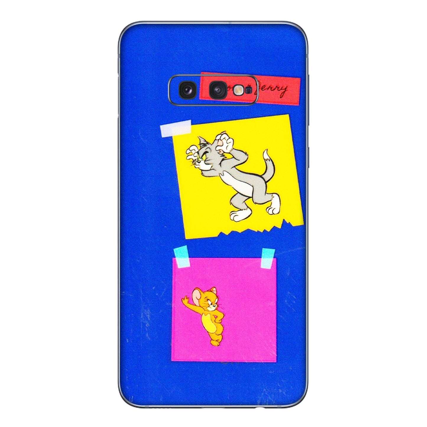Samsung A/S Series Phone Skins (All Models) - Tom N Jerry Sticky Notes - 3D Embossed Finish (L-88) Samsung Galaxy S10E