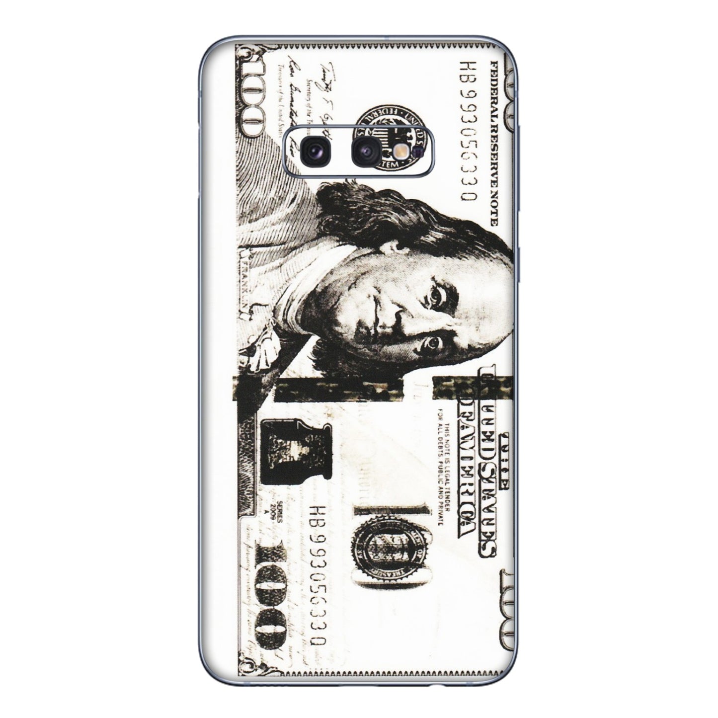 Samsung A/S Series Phone Skins (All Models) - 100 Dollar Currency - Transparent Finish (T-01) Samsung Galaxy S10E