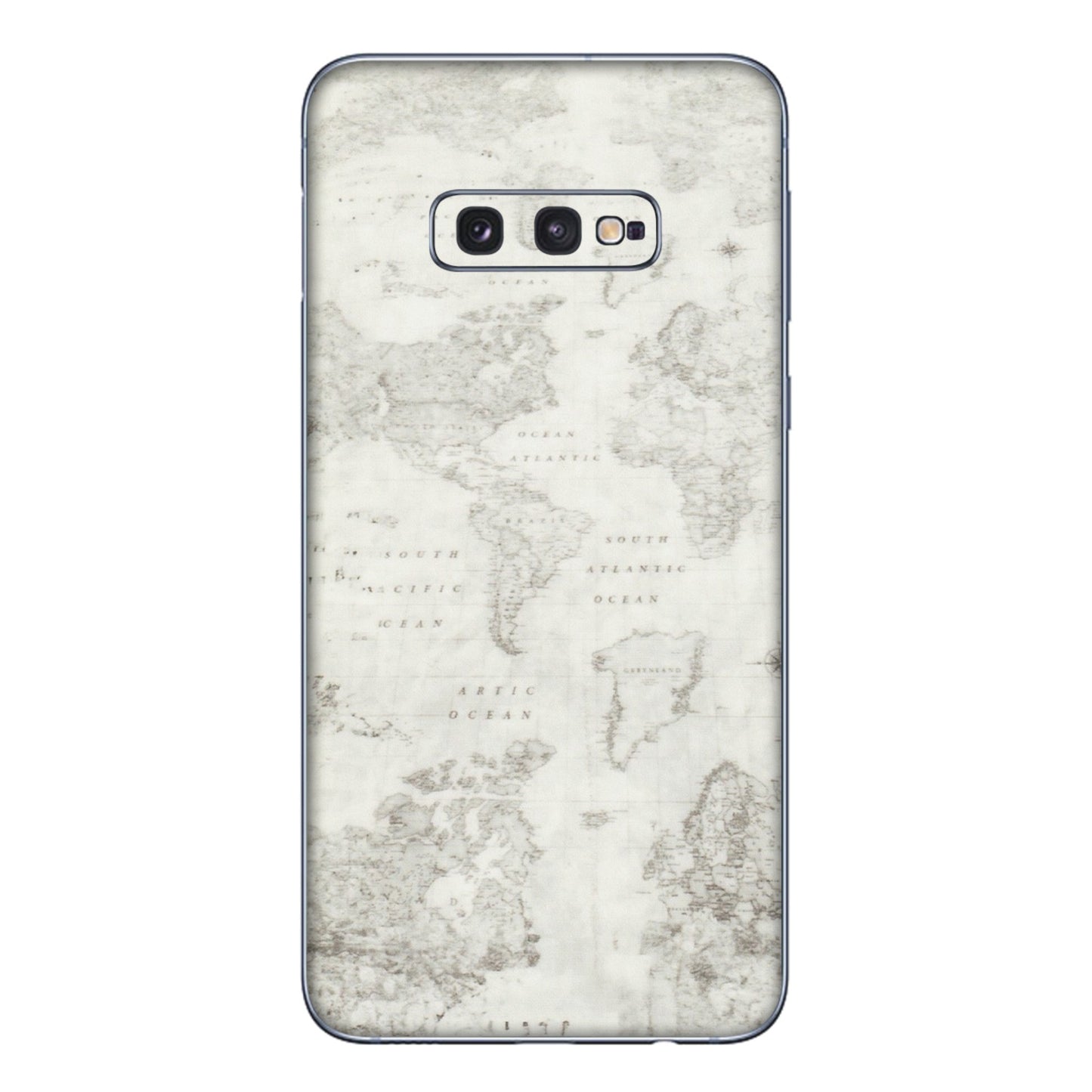 Samsung A/S Series Phone Skins (All Models) - World Travel Map - Transparent Finish (T-04) Samsung Galaxy S10E