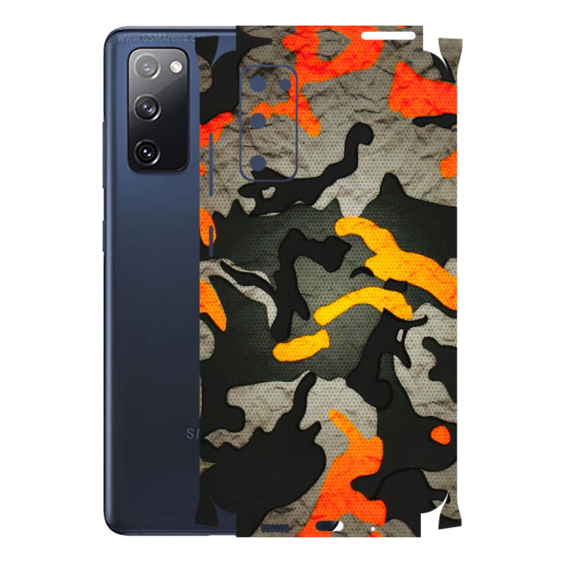 Samsung A/S Series Phone Skins (All Models) - Orange Camouflage - 3D Embossed Finish (L-204) Samsung Galaxy S20 FE