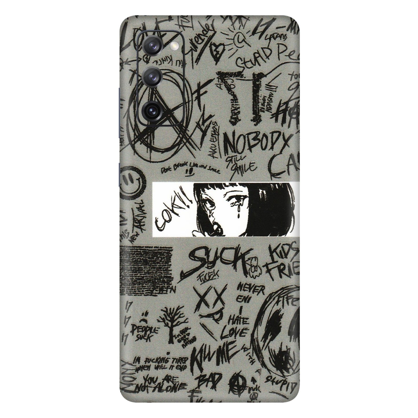 Samsung A/S Series Phone Skins (All Models) - Never Have Love Anime - 3D Embossed Finish (L-260) Samsung Galaxy S20 FE