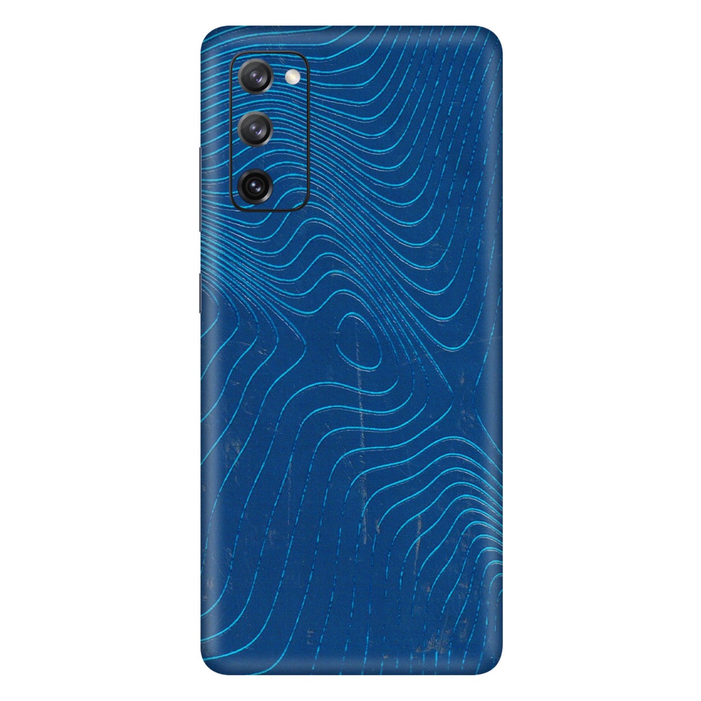 Samsung A/S Series Phone Skins (All Models) - Abstract Blue Line Map - 3D Embossed Finish (L-272) Samsung Galaxy S20 FE