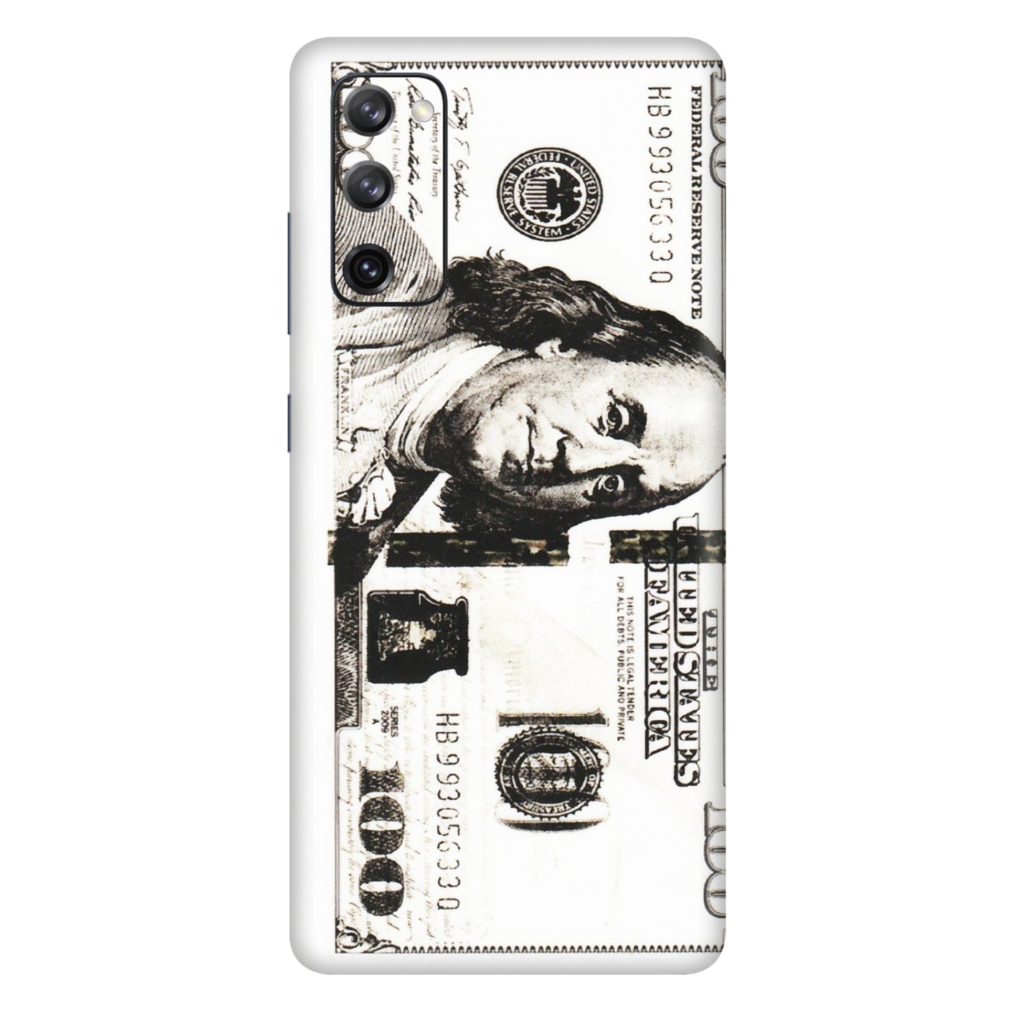 Samsung A/S Series Phone Skins (All Models) - 100 Dollar Currency - Transparent Finish (T-01) Samsung Galaxy S20 FE