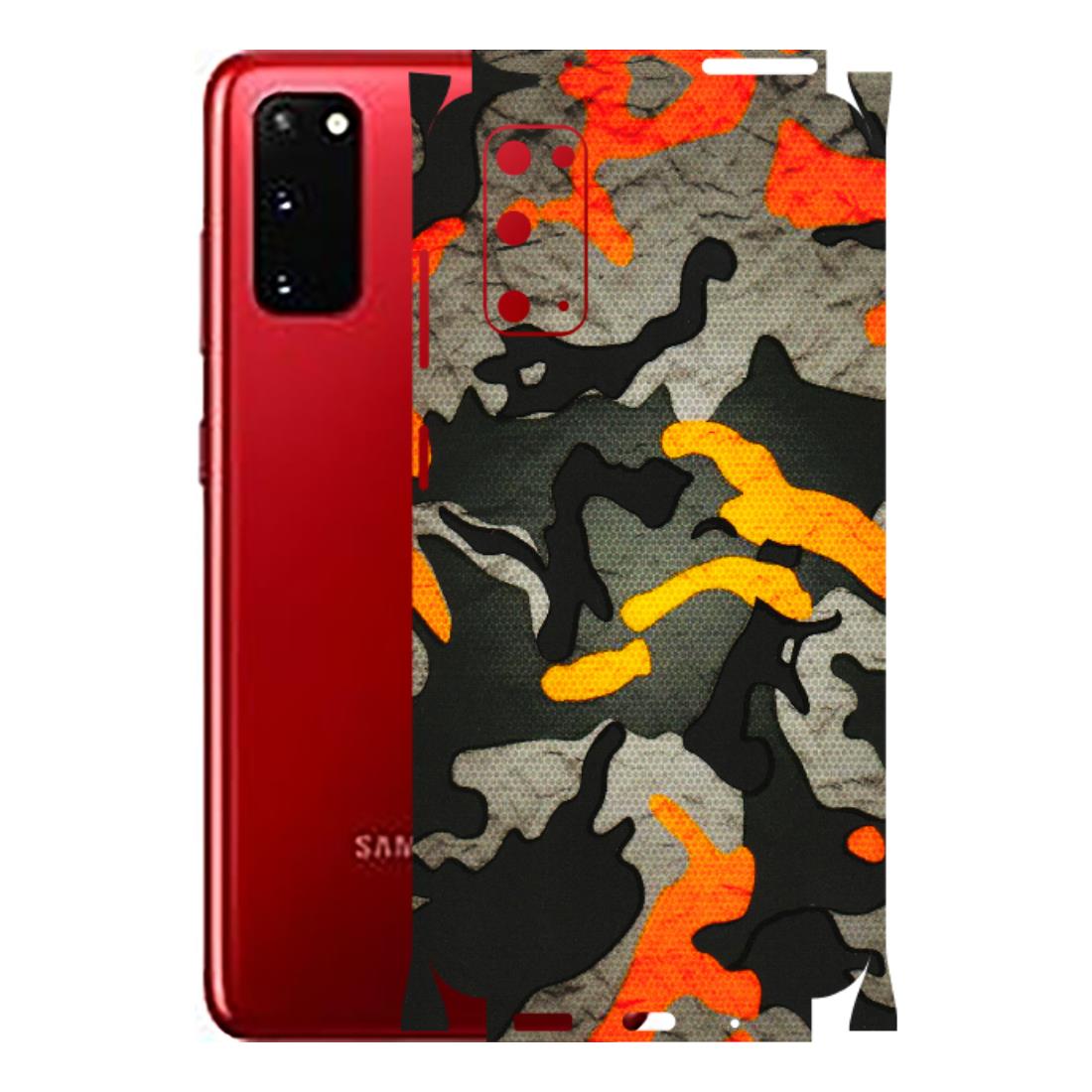 Samsung A/S Series Phone Skins (All Models) - Orange Camouflage - 3D Embossed Finish (L-204) Samsung Galaxy S20