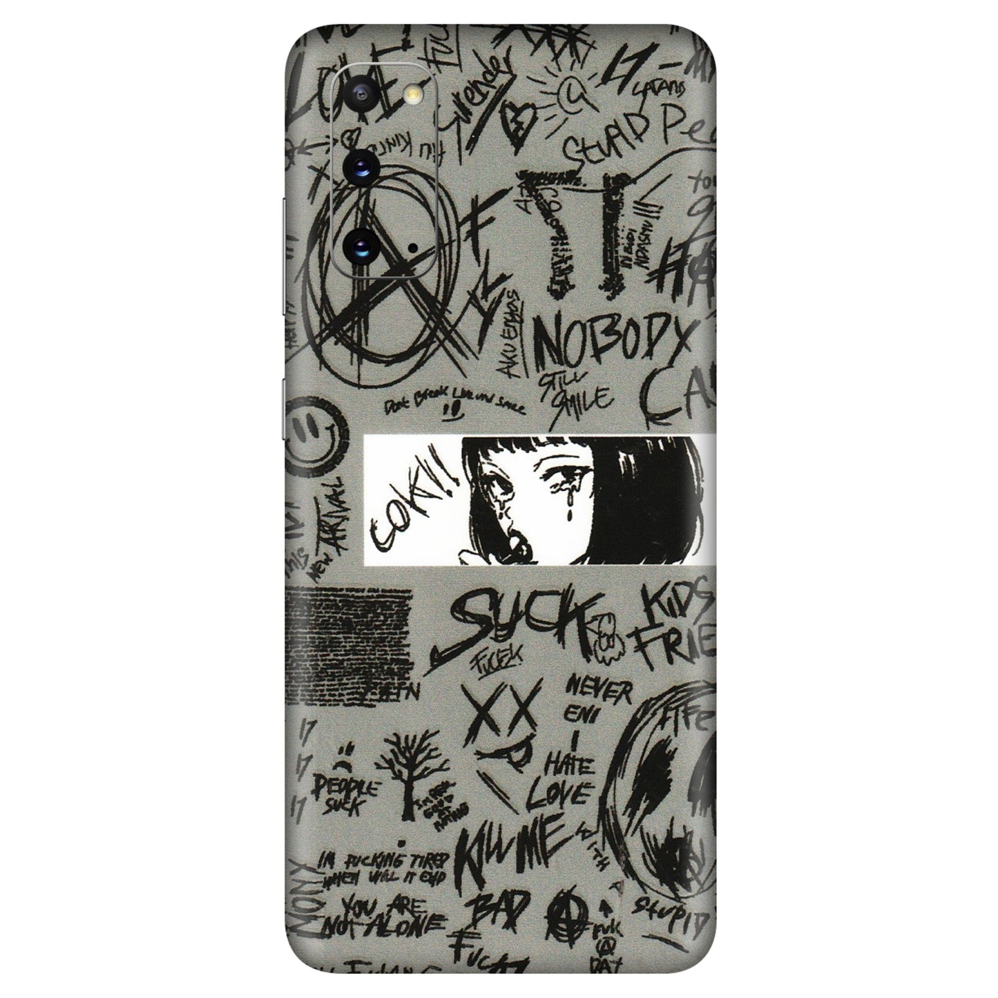 Samsung A/S Series Phone Skins (All Models) - Never Have Love Anime - 3D Embossed Finish (L-260) Samsung Galaxy S20