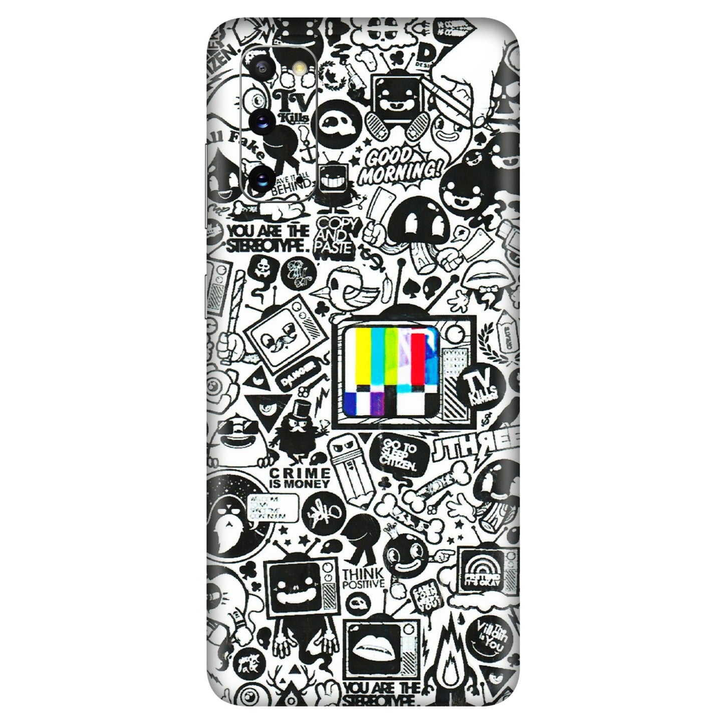 Samsung A/S Series Phone Skins (All Models) - Doodles Positive Art - 3D Embossed Finish (L-263) Samsung Galaxy S20