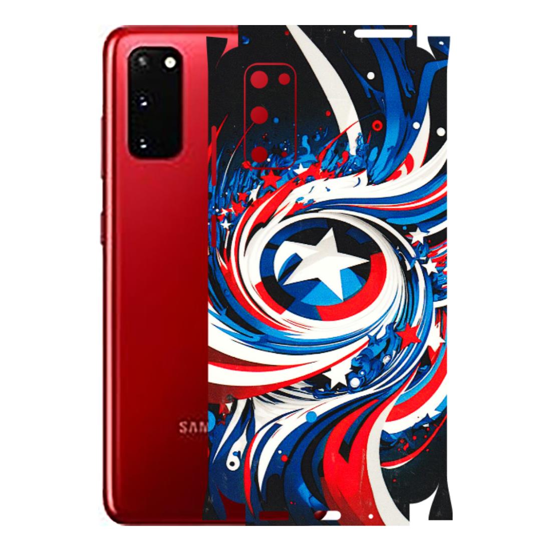 Samsung A/S Series Phone Skins (All Models) - Captain America Logo - 3D Embossed Finish (L-307) Samsung Galaxy S20