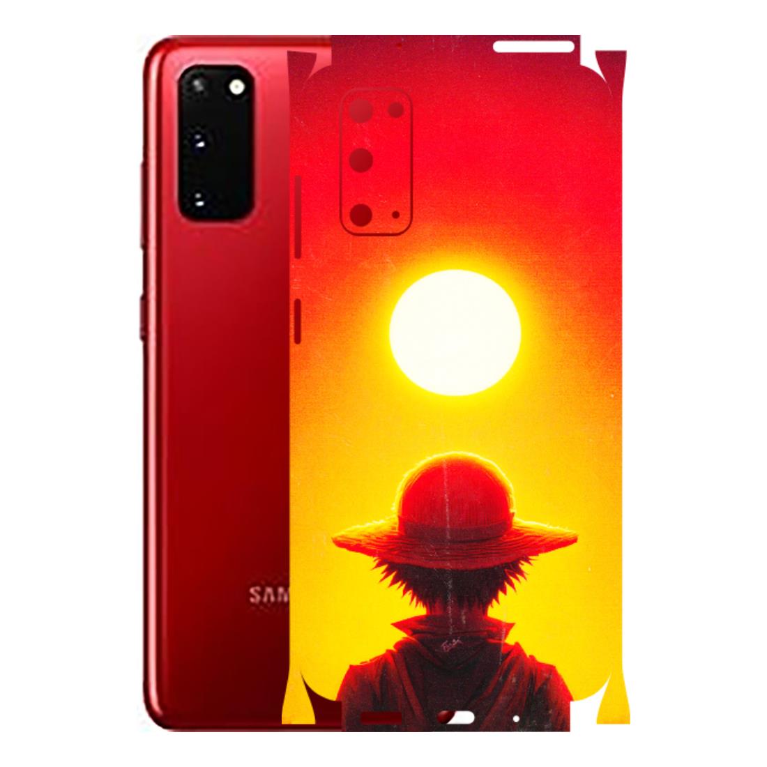 Samsung A/S Series Phone Skins (All Models) - Cool Sunset With Monkey D.Luffy Anime - 3D Embossed Finish (L-329) Samsung Galaxy S20