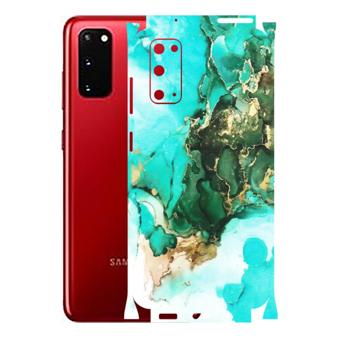 Samsung A/S Series Phone Skins (All Models) - The Blue Gold Marble - Matte Finish (M-124) Samsung Galaxy S20