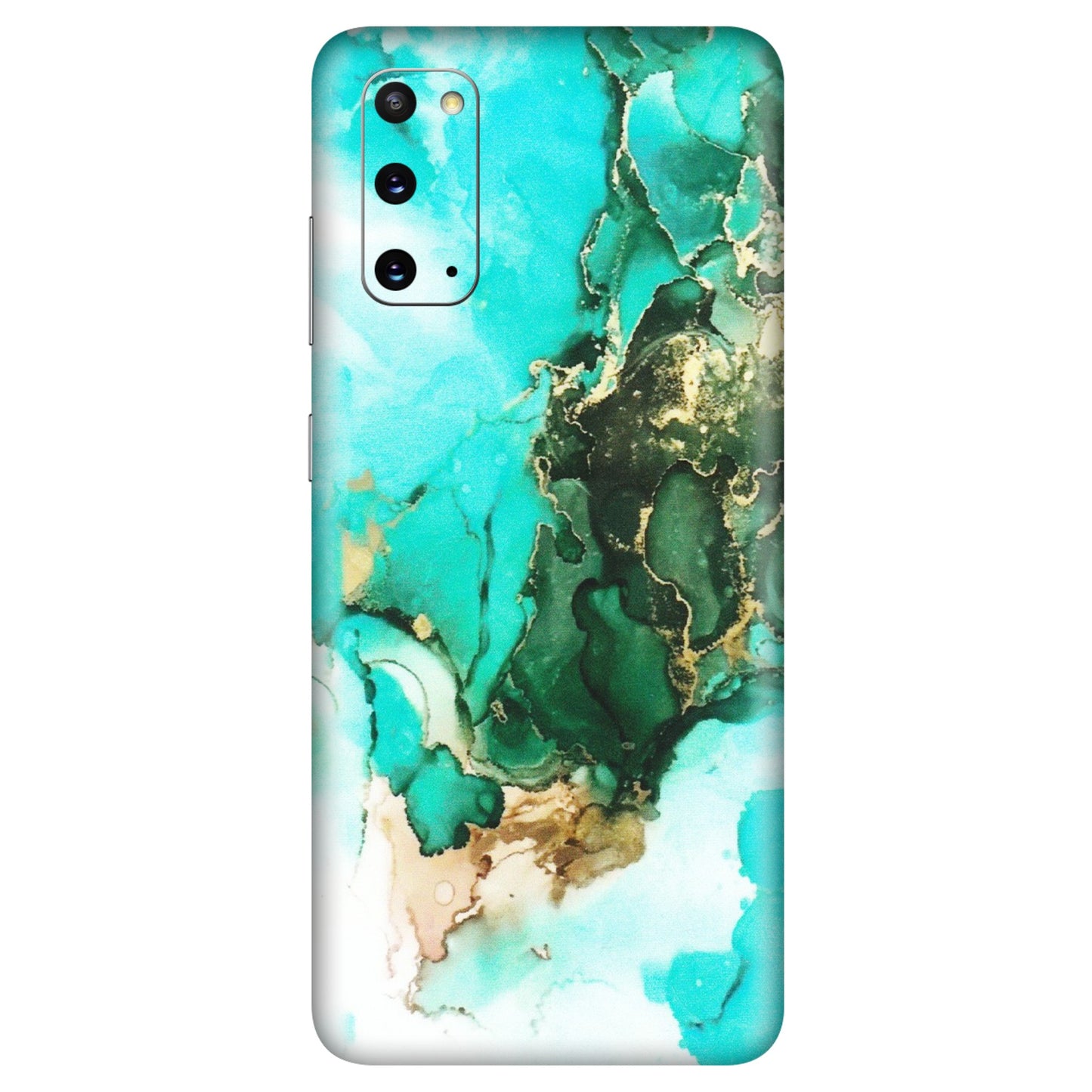 Samsung A/S Series Phone Skins (All Models) - The Blue Gold Marble - Matte Finish (M-124) Samsung Galaxy S20