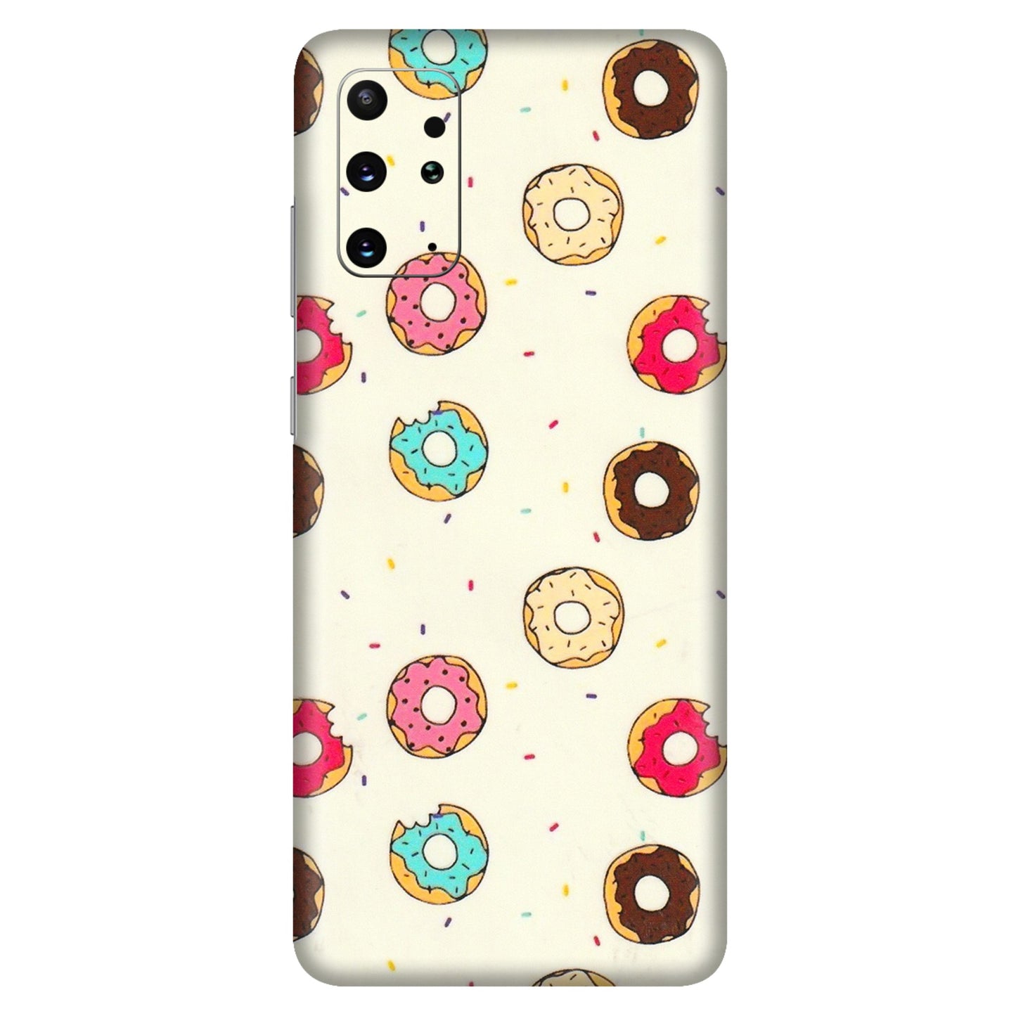 Samsung A/S Series Phone Skins (All Models) - Mini Donuts Doodle Art - 3D Embossed Finish (L-122) Samsung Galaxy S20 Plus