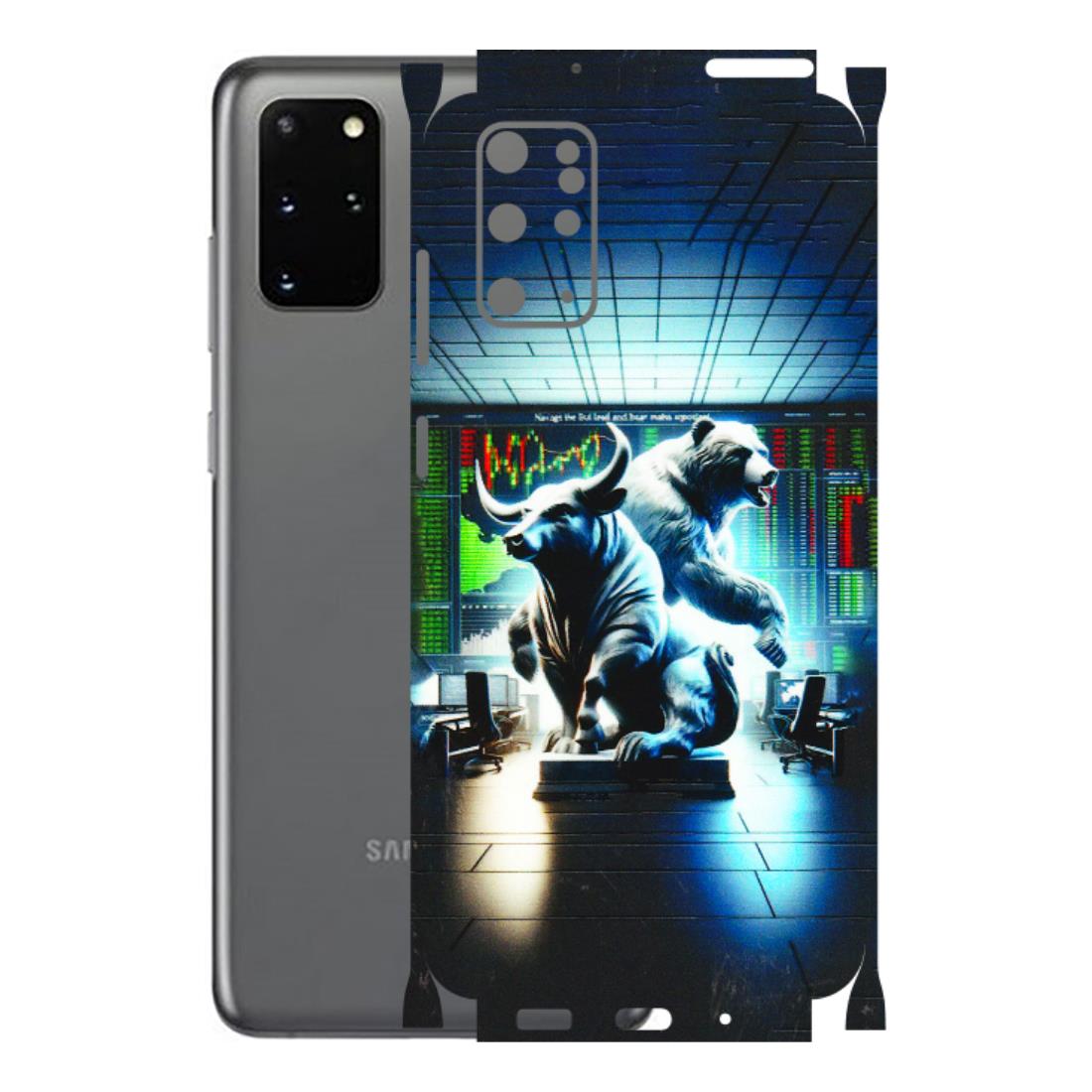 Samsung A/S Series Phone Skins (All Models) - Stock Market Sensex Bear vs Bulls - 3D Embossed Finish (L-15) Samsung Galaxy S20 Plus