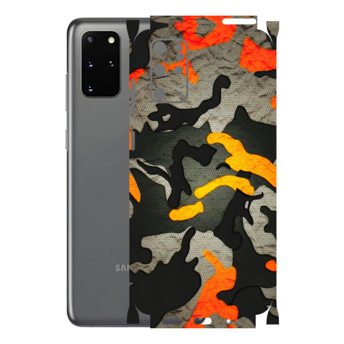 Samsung A/S Series Phone Skins (All Models) - Orange Camouflage - 3D Embossed Finish (L-204) Samsung Galaxy S20 Plus