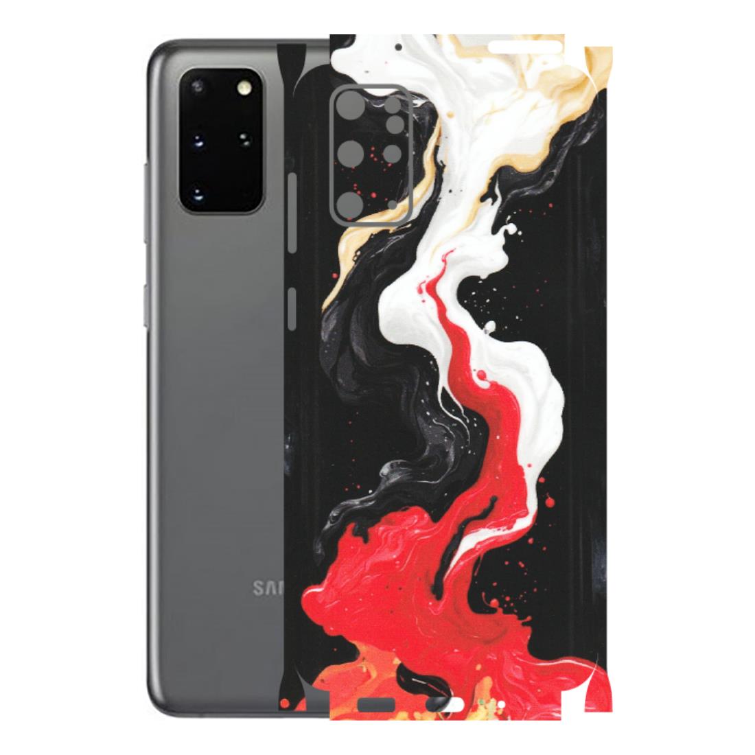 Samsung A/S Series Phone Skins (All Models) - Black Red White Paint Splash Fusion - Matte Finish (M-56) Samsung Galaxy S20 Plus