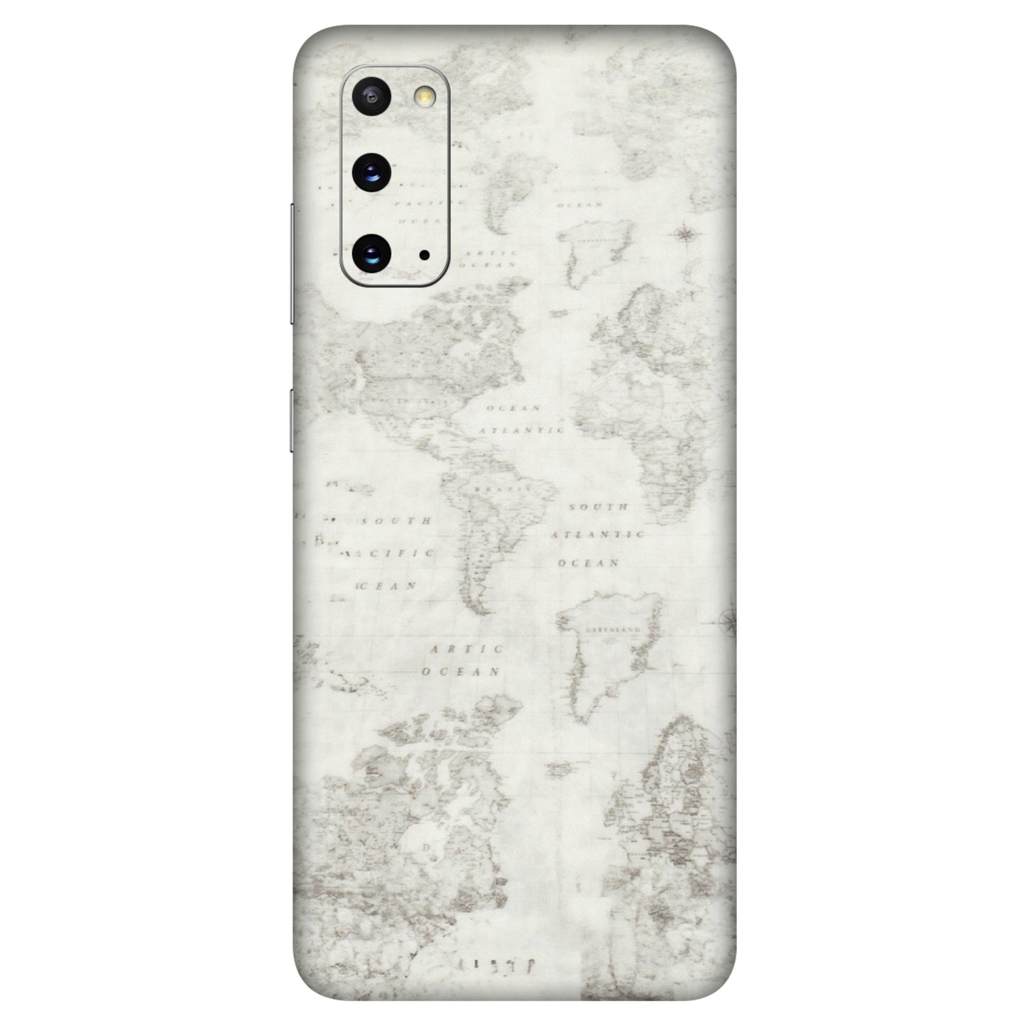 Samsung A/S Series Phone Skins (All Models) - World Travel Map - Transparent Finish (T-04) Samsung Galaxy S20