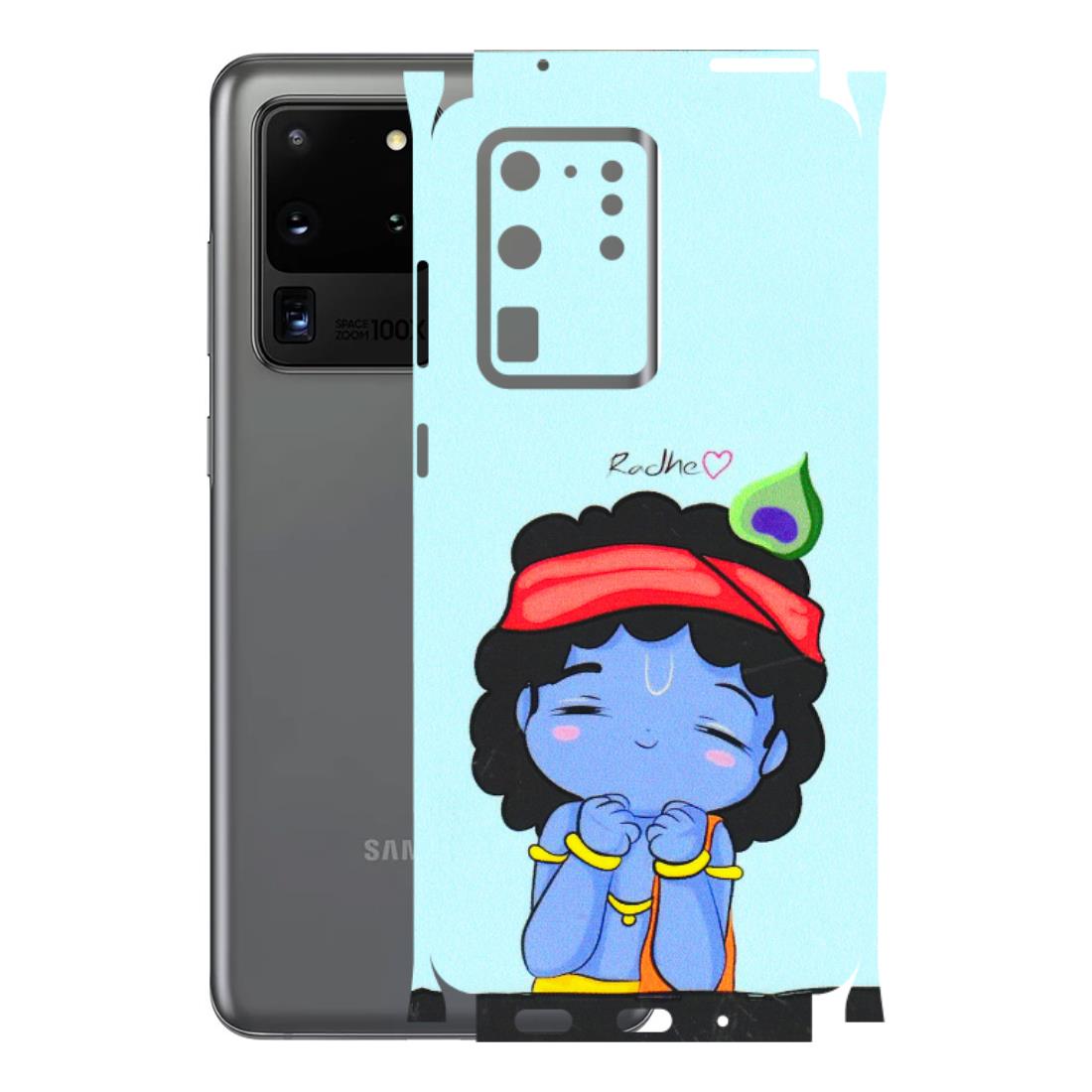Samsung A/S Series Phone Skins (All Models) - Radhe Radhe Cute Toon - 3D Embossed Finish (L-05) Samsung Galaxy S20 Ultra