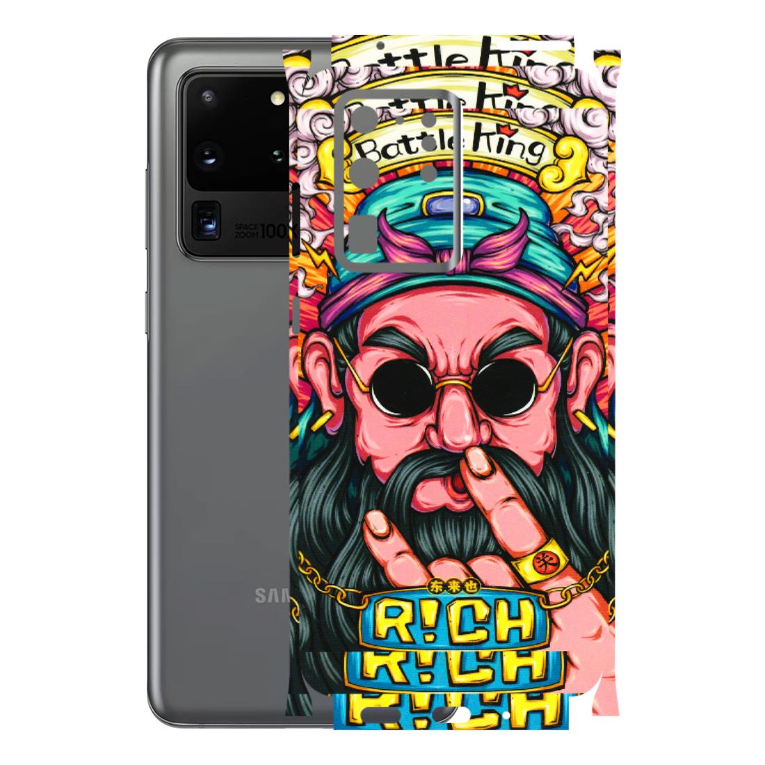 Samsung A/S Series Phone Skins (All Models) - Battle King Dude Face - 3D Embossed Finish (L-178) Samsung Galaxy S20 Ultra