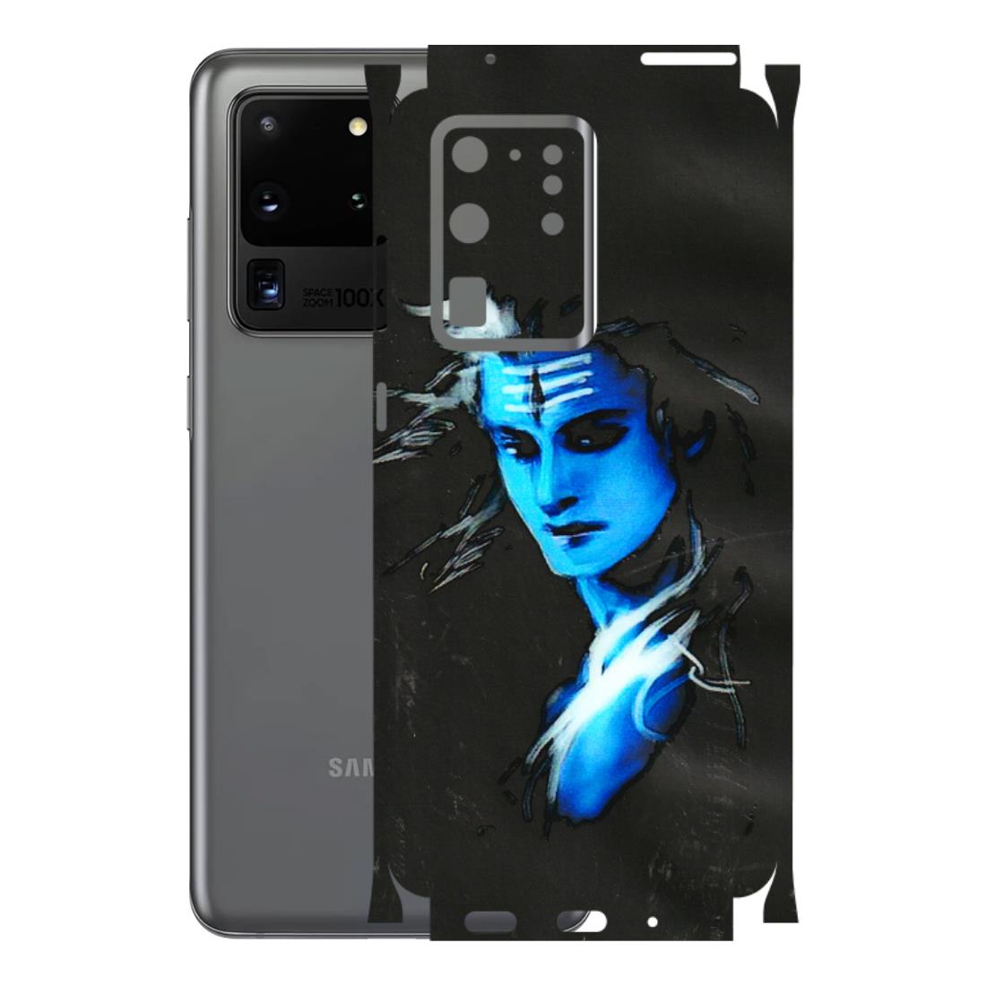 Samsung A/S Series Phone Skins (All Models) - Har Har Mahadev Blue/Black - 3D Embossed Finish (L-185) Samsung Galaxy S20 Ultra