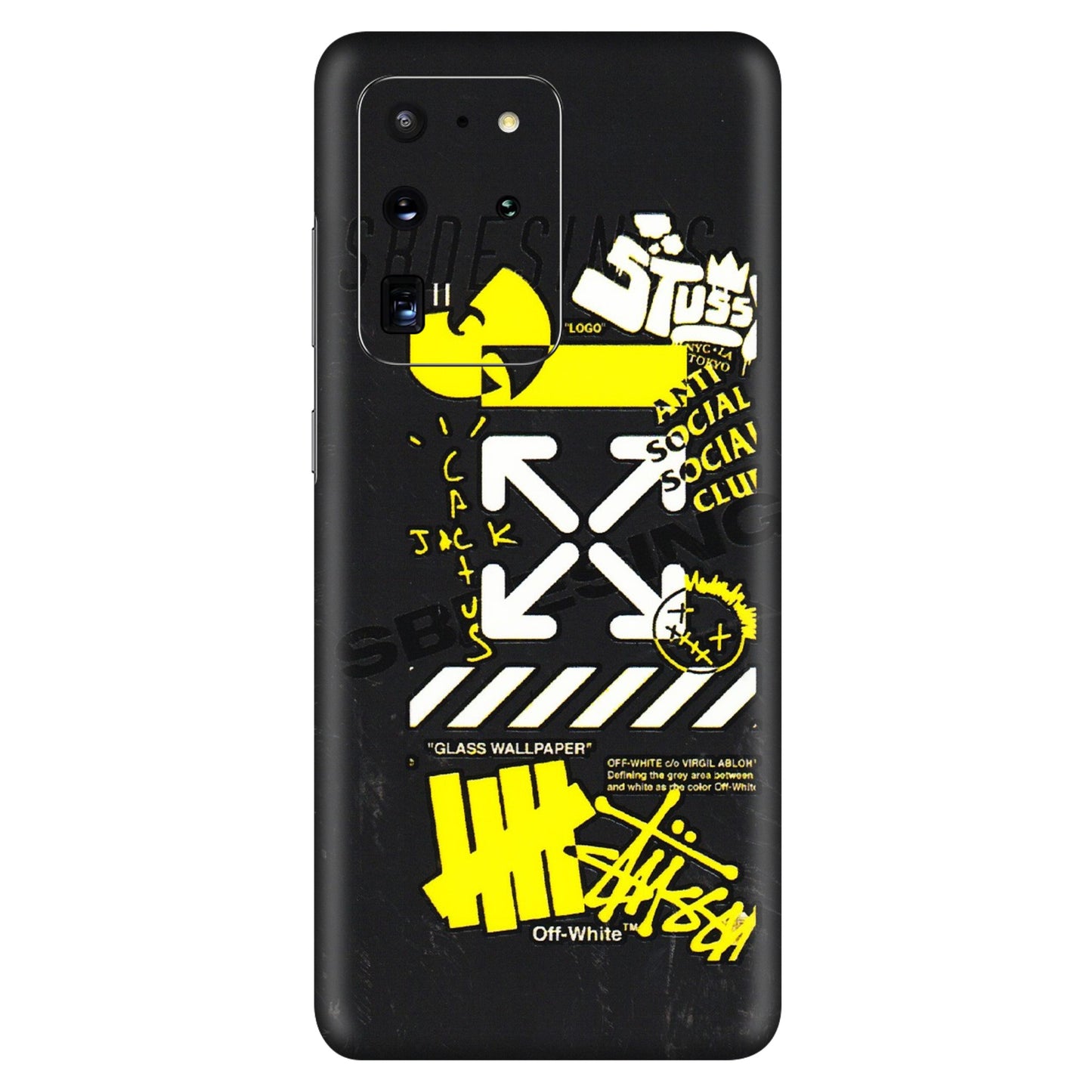 Samsung A/S Series Phone Skins (All Models) - Anti Social Graffiti - 3D Embossed Finish (L-198) Samsung Galaxy S20 Ultra