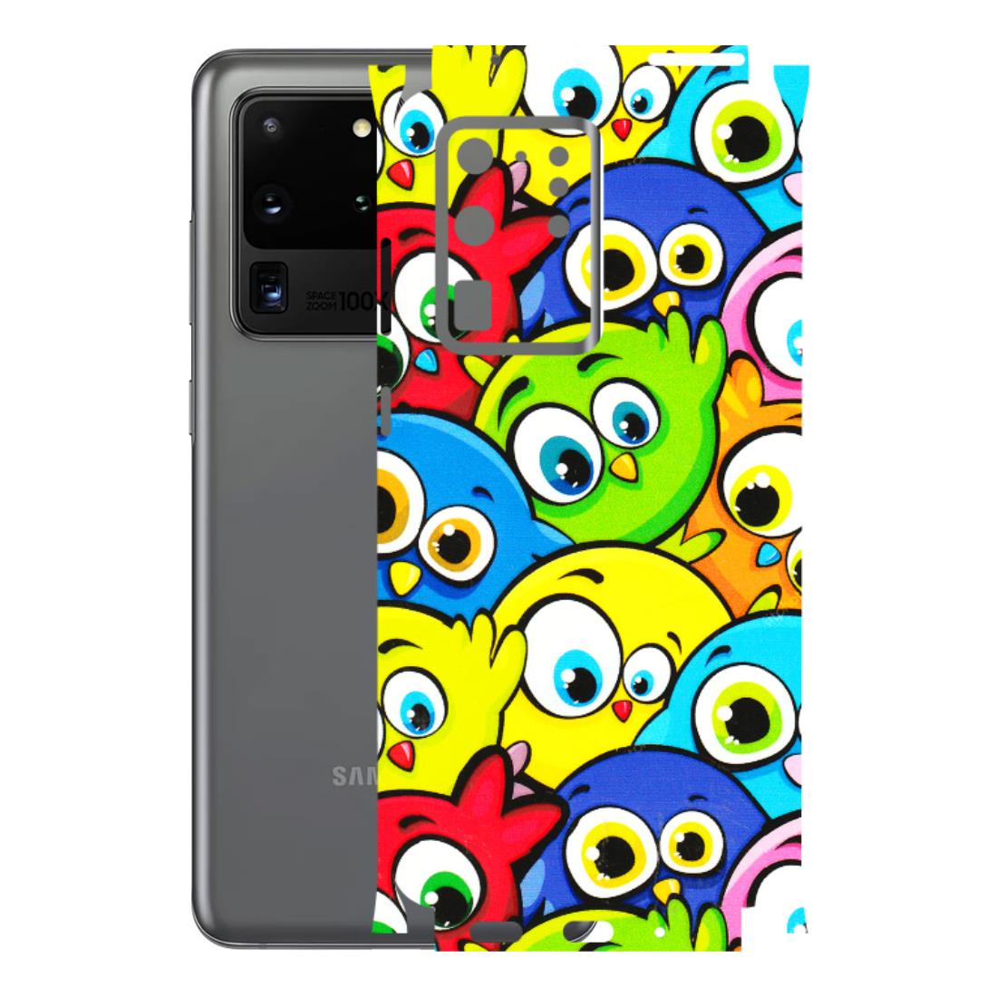 Samsung A/S Series Phone Skins (All Models) - Cute Fluffy Birds - 3D Embossed Finish (L-213) Samsung Galaxy S20 Ultra