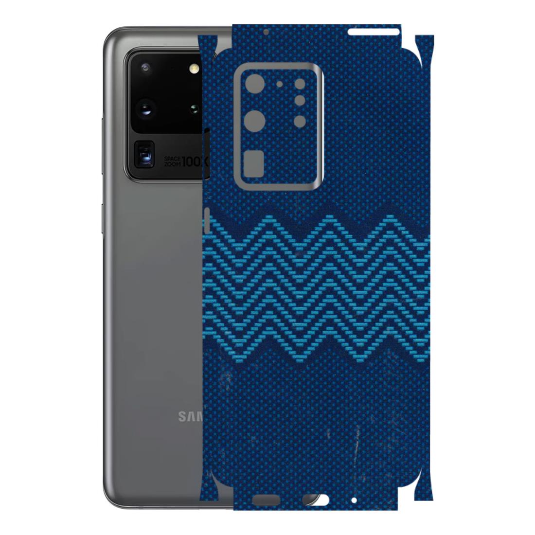 Samsung A/S Series Phone Skins (All Models) - Blue Sober Waves - 3D Embossed Finish (L-306) Samsung Galaxy S20 Ultra