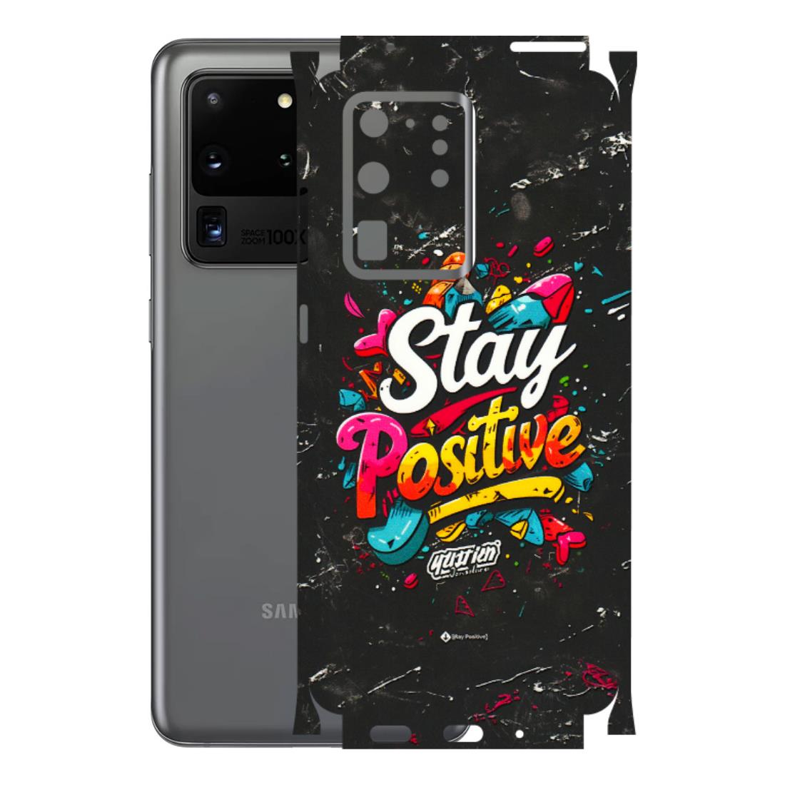 Samsung A/S Series Phone Skins (All Models) - Stay Positive Black - 3D Embossed Finish (L-31) Samsung Galaxy S20 Ultra