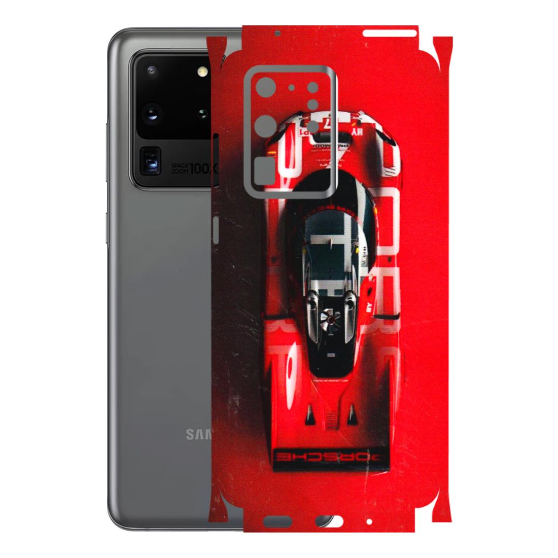 Samsung A/S Series Phone Skins (All Models) - Red Porsche Car Logo - 3D Embossed Finish (L-315) Samsung Galaxy S20 Ultra