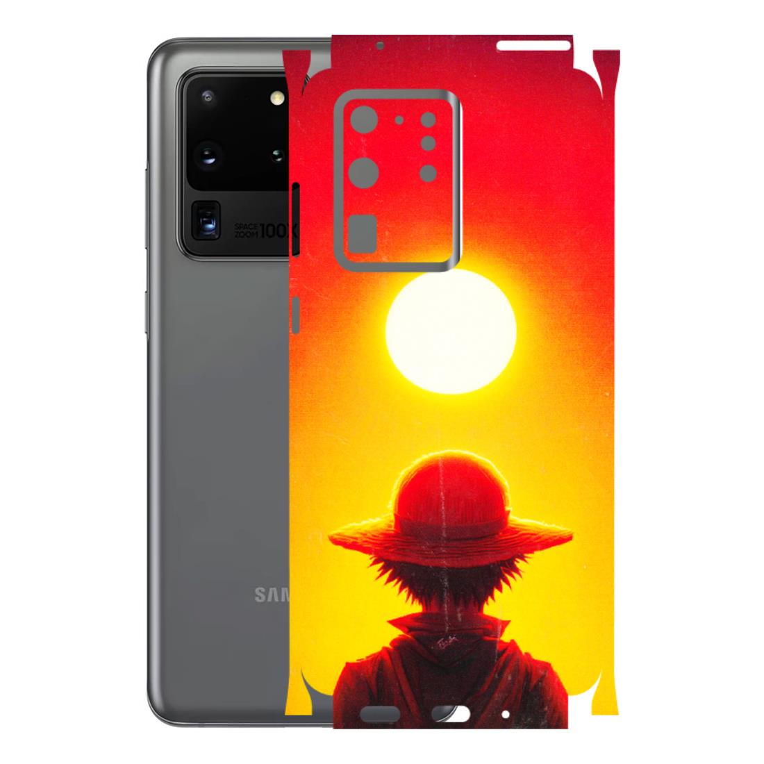 Samsung A/S Series Phone Skins (All Models) - Cool Sunset With Monkey D.Luffy Anime - 3D Embossed Finish (L-329) Samsung Galaxy S20 Ultra
