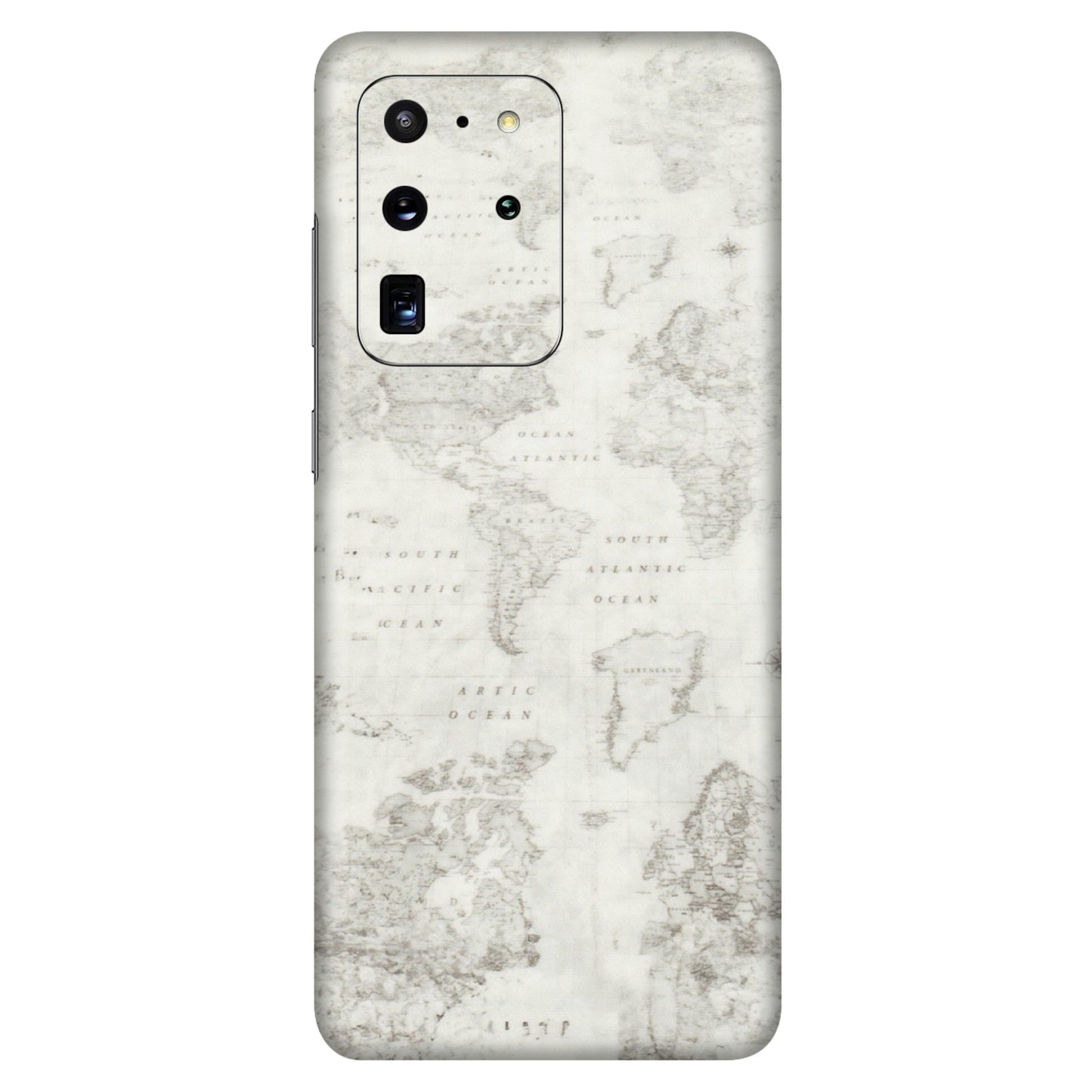 Samsung A/S Series Phone Skins (All Models) - World Travel Map - Transparent Finish (T-04) Samsung Galaxy S20 Ultra