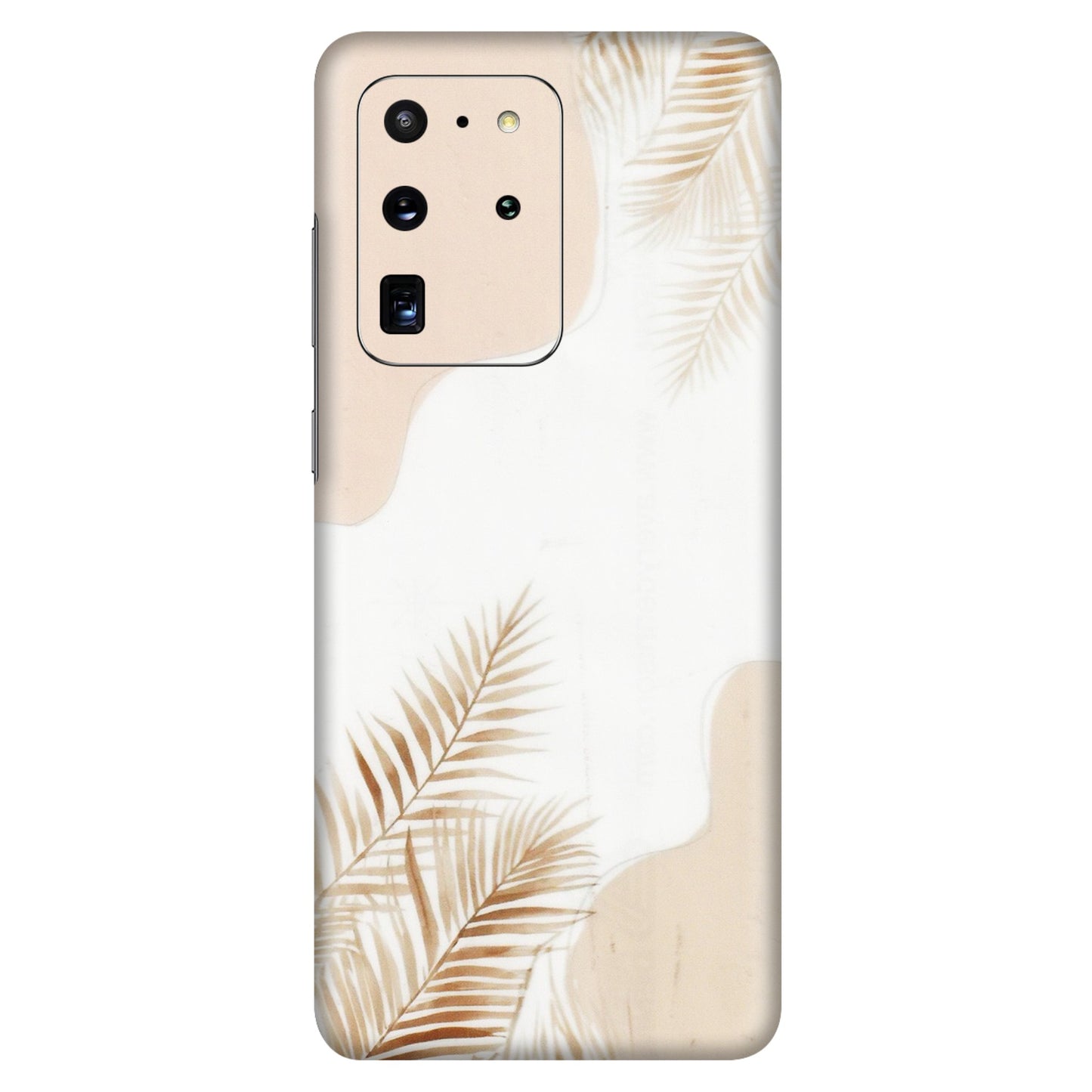 Samsung A/S Series Phone Skins (All Models) - Gold Petals Abstract - Transparent Finish (T-08) Samsung Galaxy S20 Ultra