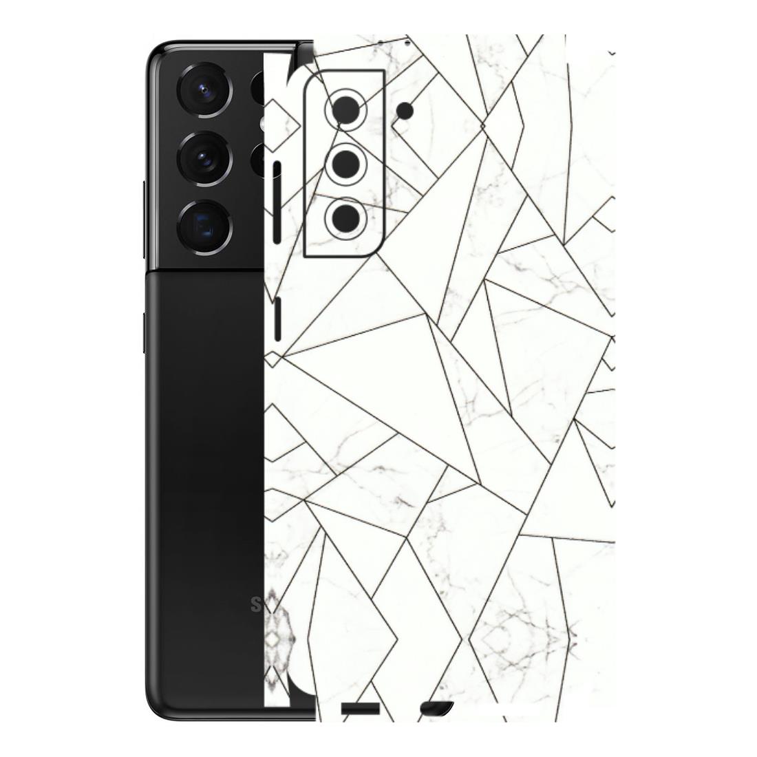 Samsung A/S Series Phone Skins (All Models) - Luxury White Marble Effect - 3D Embossed Finish (L-168) Samsung Galaxy S21 5G