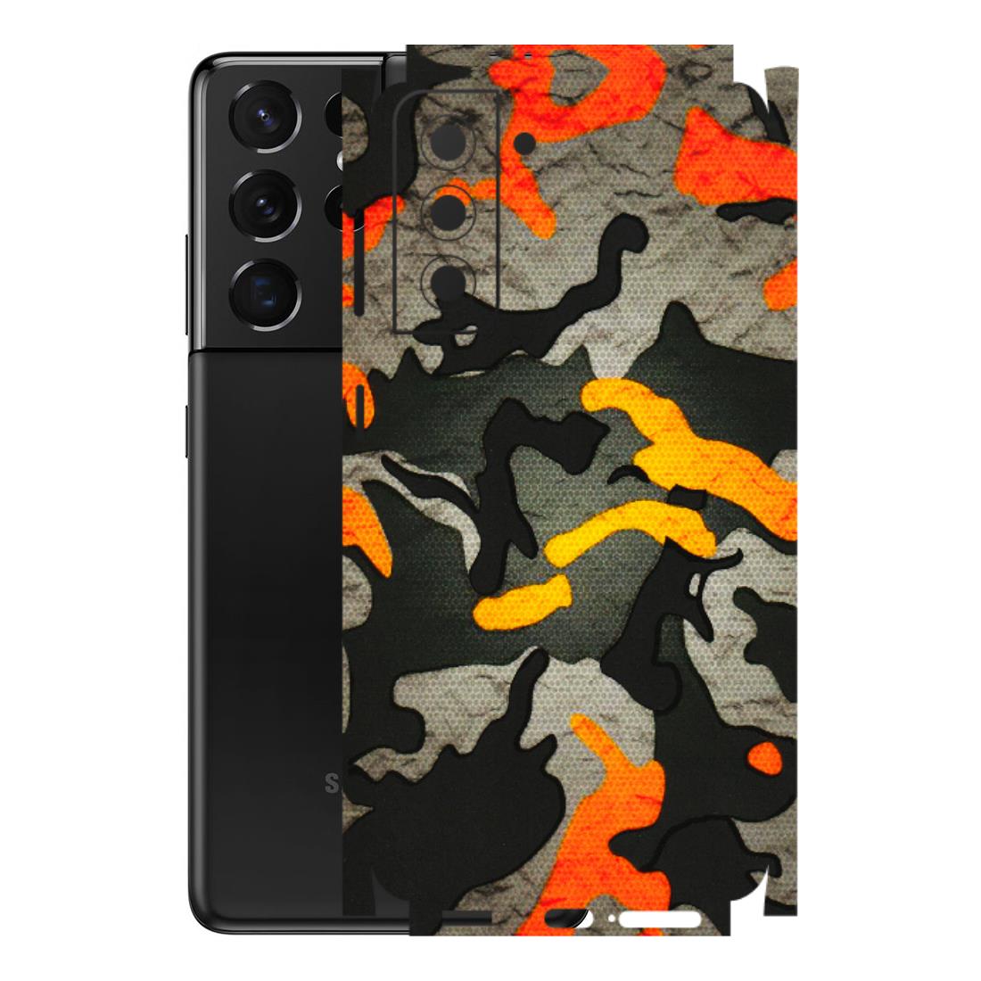 Samsung A/S Series Phone Skins (All Models) - Orange Camouflage - 3D Embossed Finish (L-204) Samsung Galaxy S21 5G