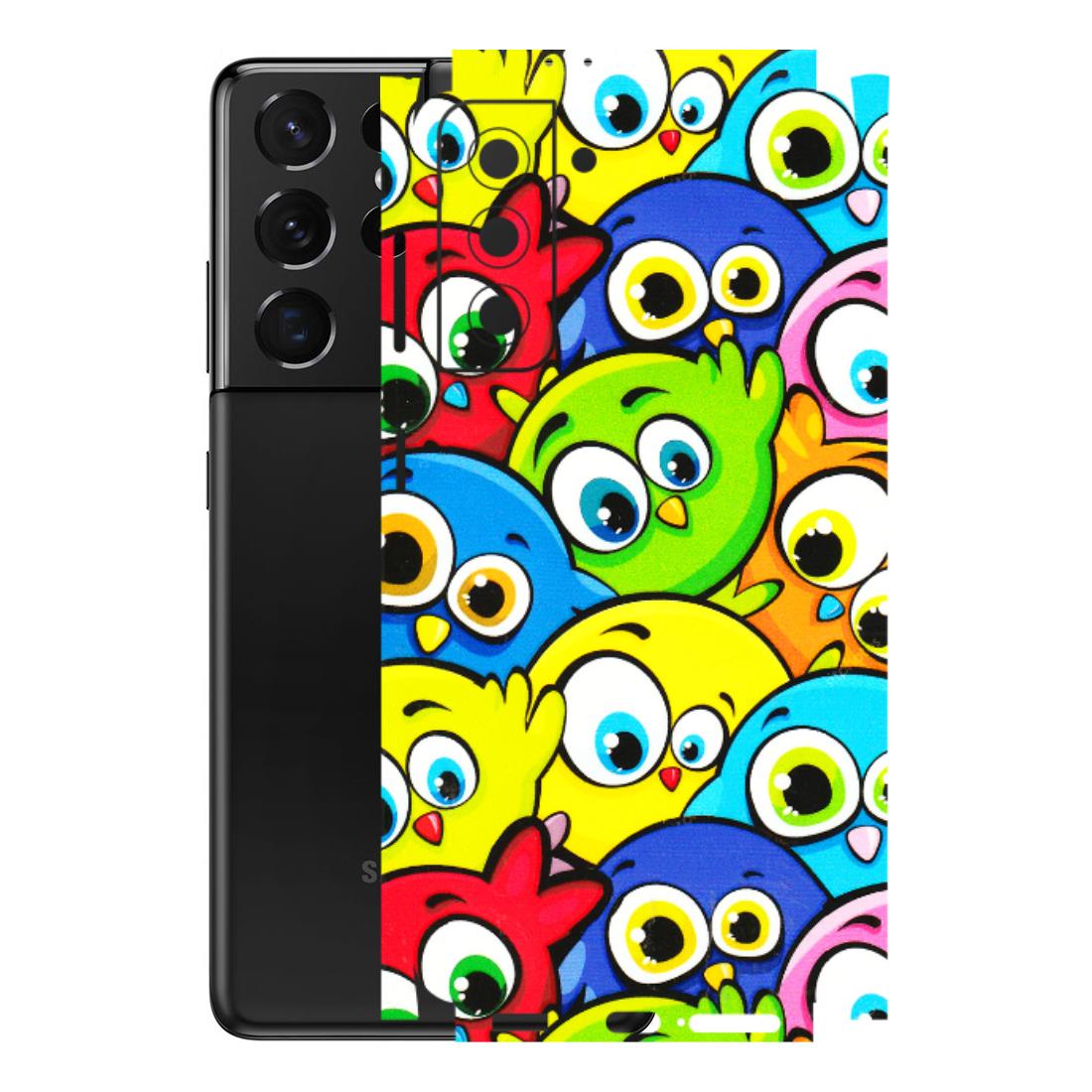 Samsung A/S Series Phone Skins (All Models) - Cute Fluffy Birds - 3D Embossed Finish (L-213) Samsung Galaxy S21 5G