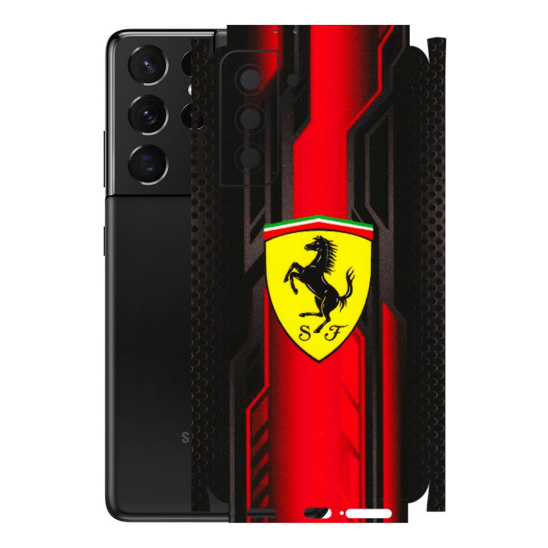 Samsung A/S Series Phone Skins (All Models) - Black Ferrari Logo - 3D Embossed Finish (L-253) Samsung Galaxy S21 5G