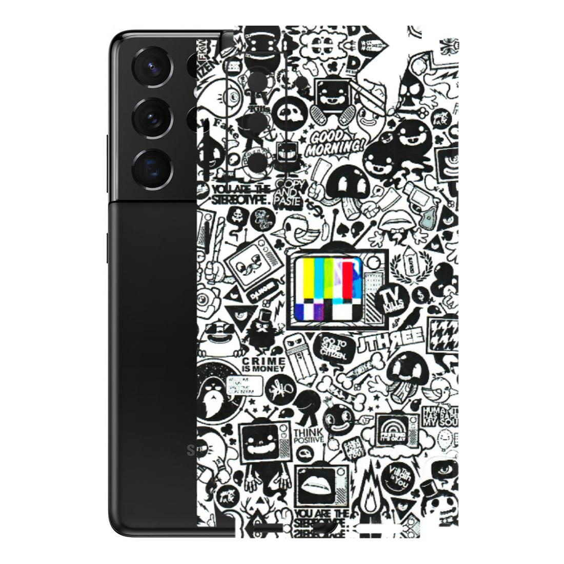 Samsung A/S Series Phone Skins (All Models) - Doodles Positive Art - 3D Embossed Finish (L-263) Samsung Galaxy S21 5G