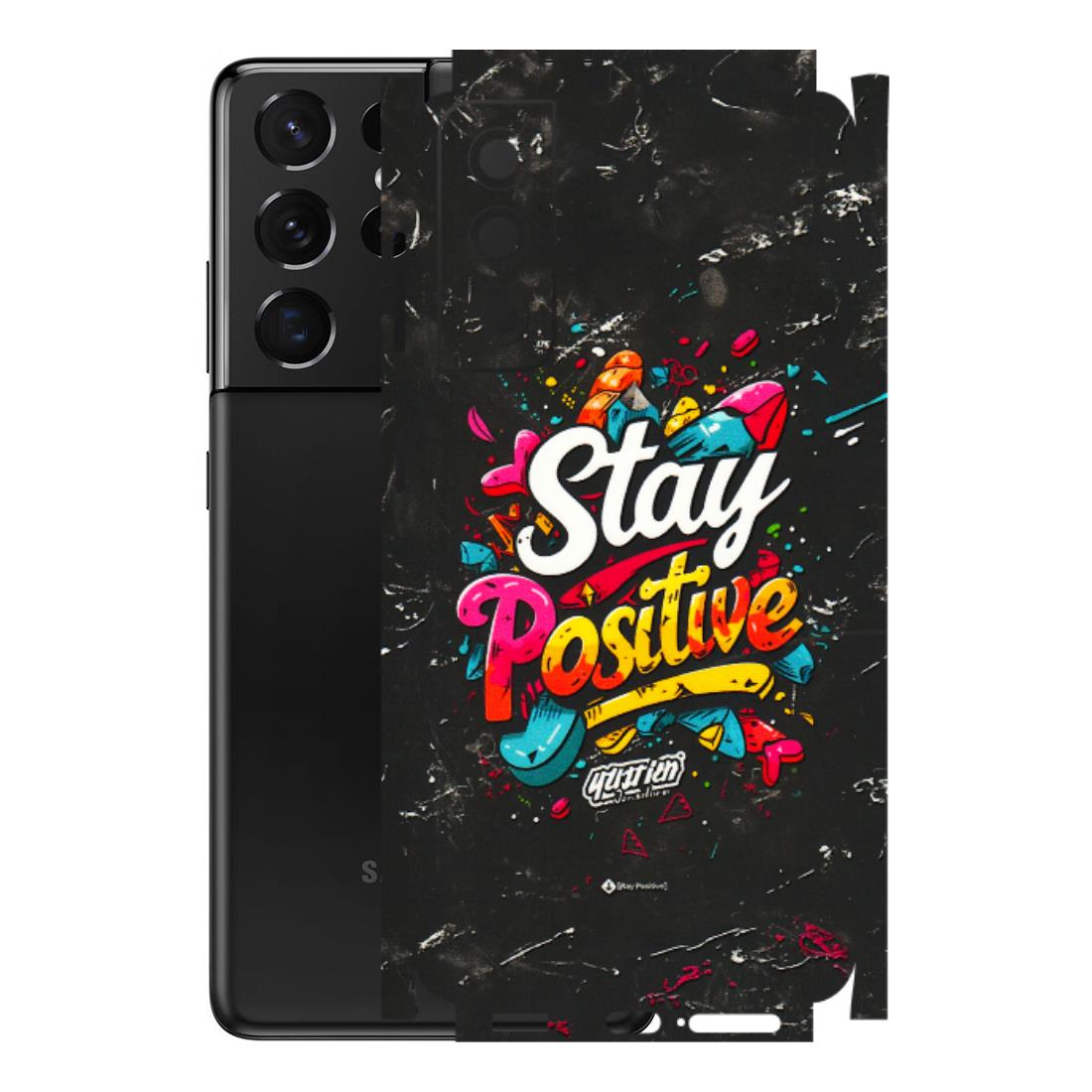 Samsung A/S Series Phone Skins (All Models) - Stay Positive Black - 3D Embossed Finish (L-31) Samsung Galaxy S21 5G