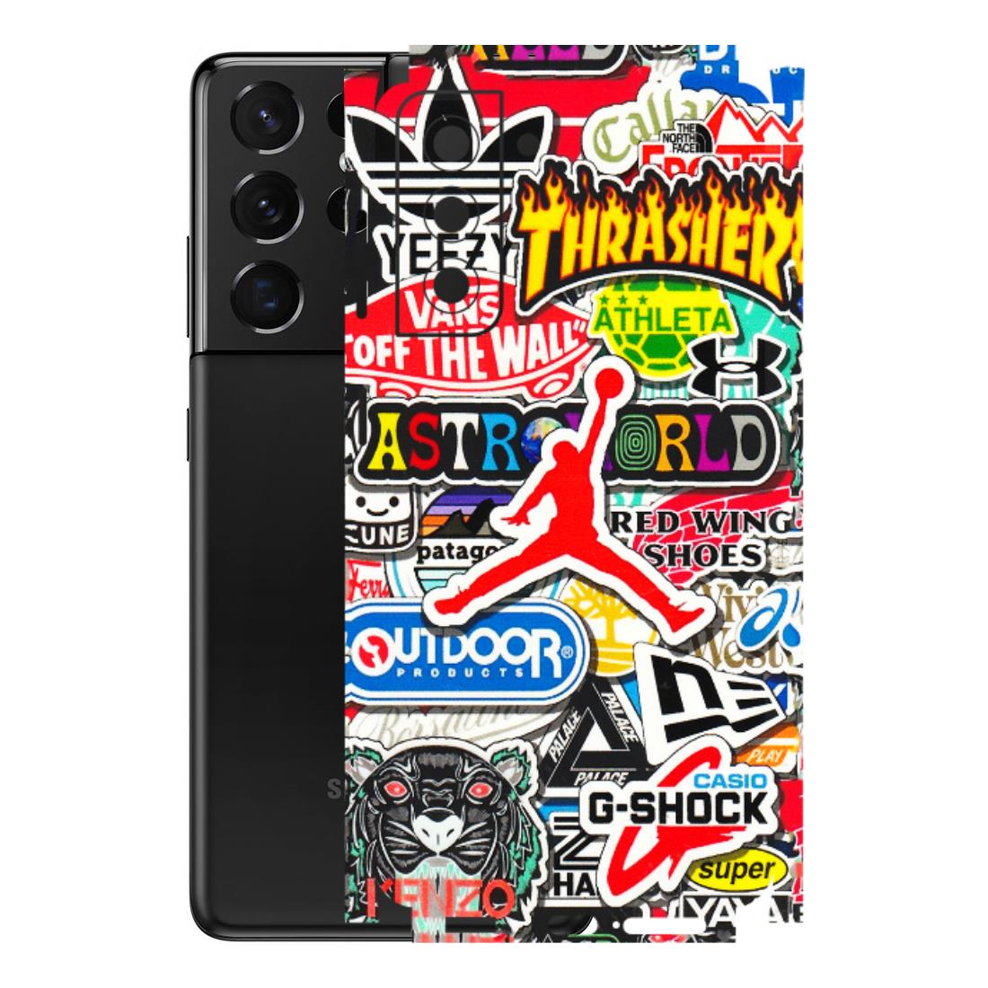 Samsung A/S Series Phone Skins (All Models) - Multi Brands Sticker Graffiti - 3D Embossed Finish (L-37) Samsung Galaxy S21 5G