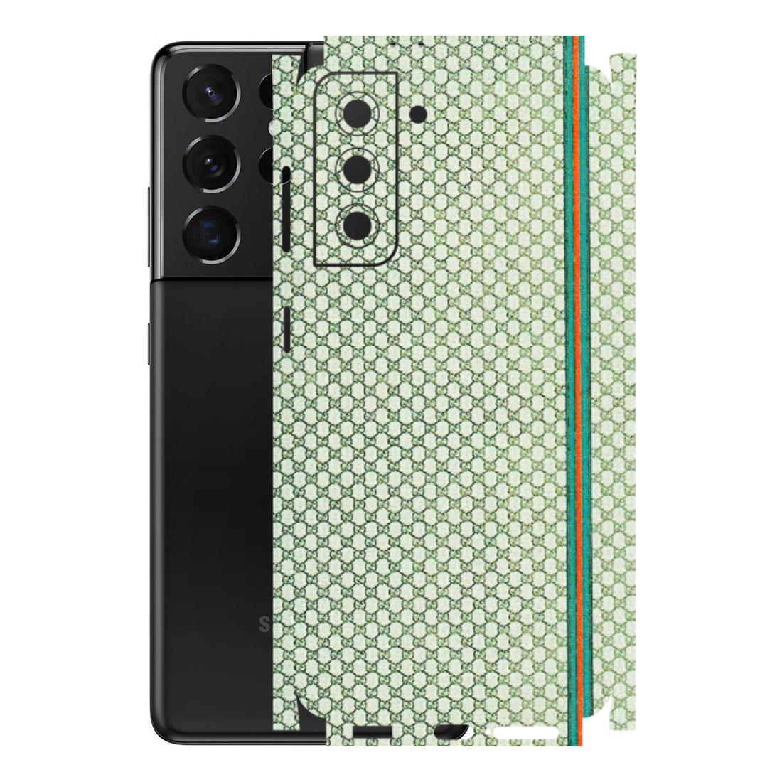 Samsung A/S Series Phone Skins (All Models) - Gucci Fabric Pattern - 3D Embossed Finish (L-73) Samsung Galaxy S21 5G