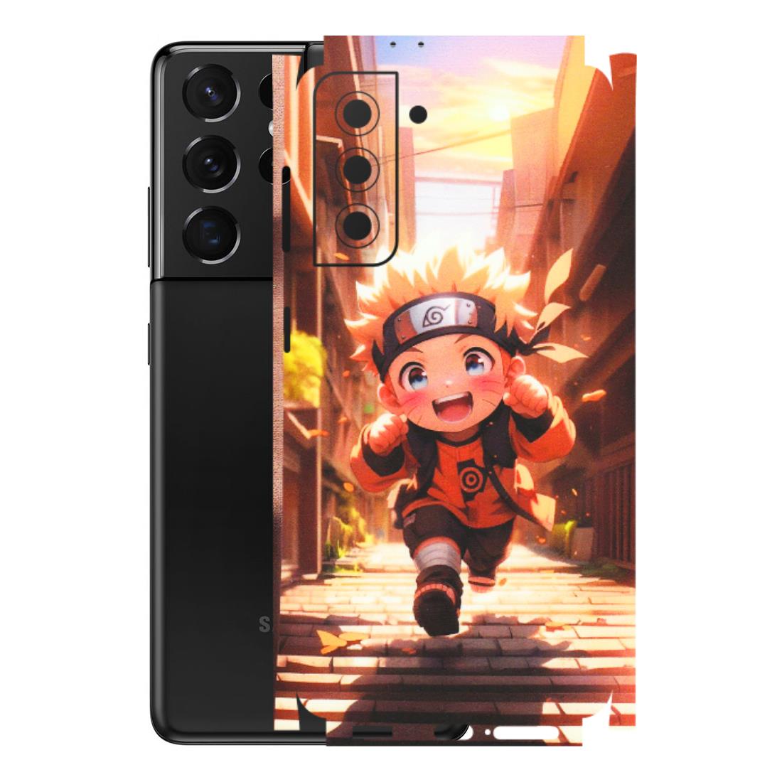 Samsung A/S Series Phone Skins (All Models) - Naruto Cute Toon Running - Matte Finish (M-04) Samsung Galaxy S21 5G