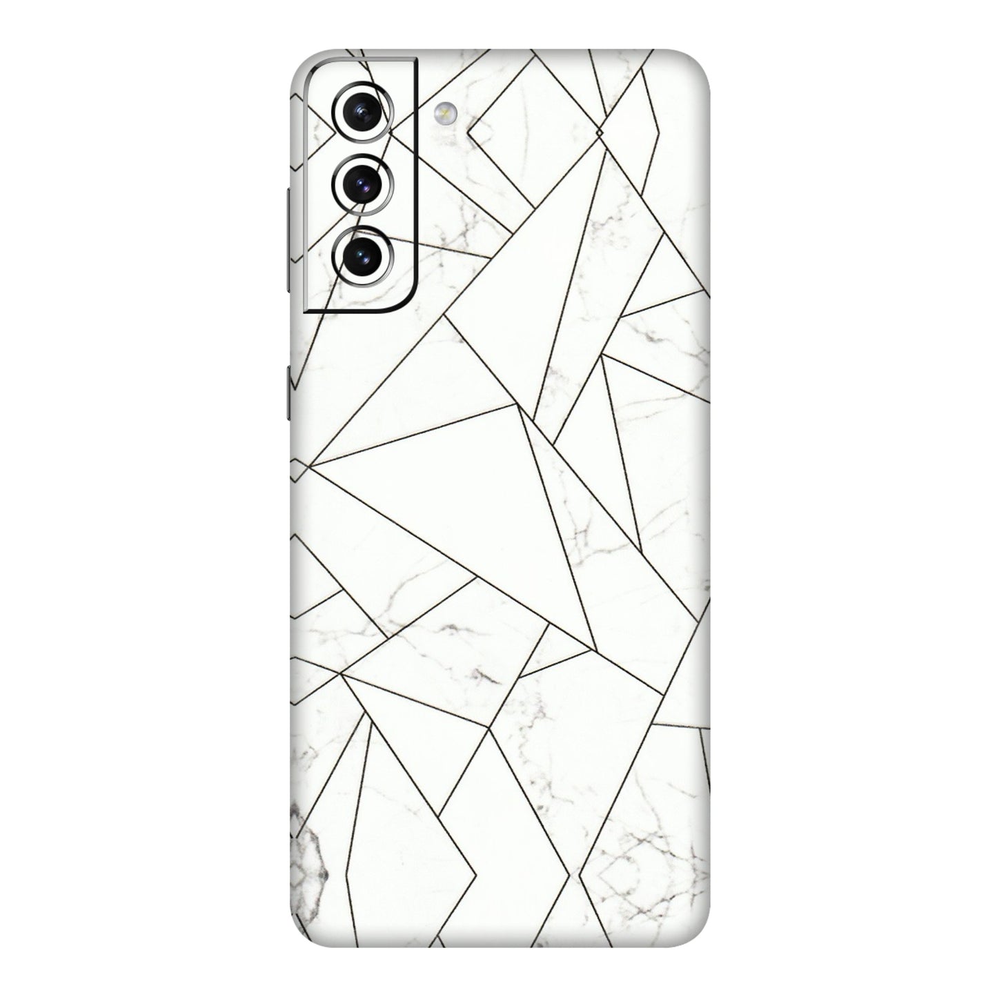 Samsung A/S Series Phone Skins (All Models) - Luxury White Marble Effect - 3D Embossed Finish (L-168) Samsung Galaxy S21 5G