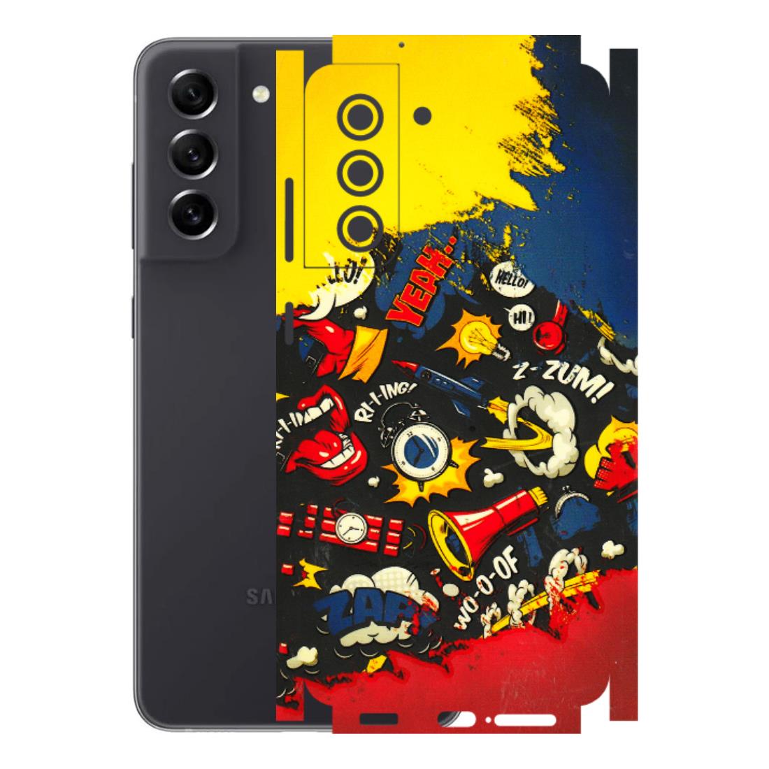 Samsung A/S Series Phone Skins (All Models) - Pacific Doodle Art - 3D Embossed Finish (L-120) Samsung Galaxy S21 FE 5G