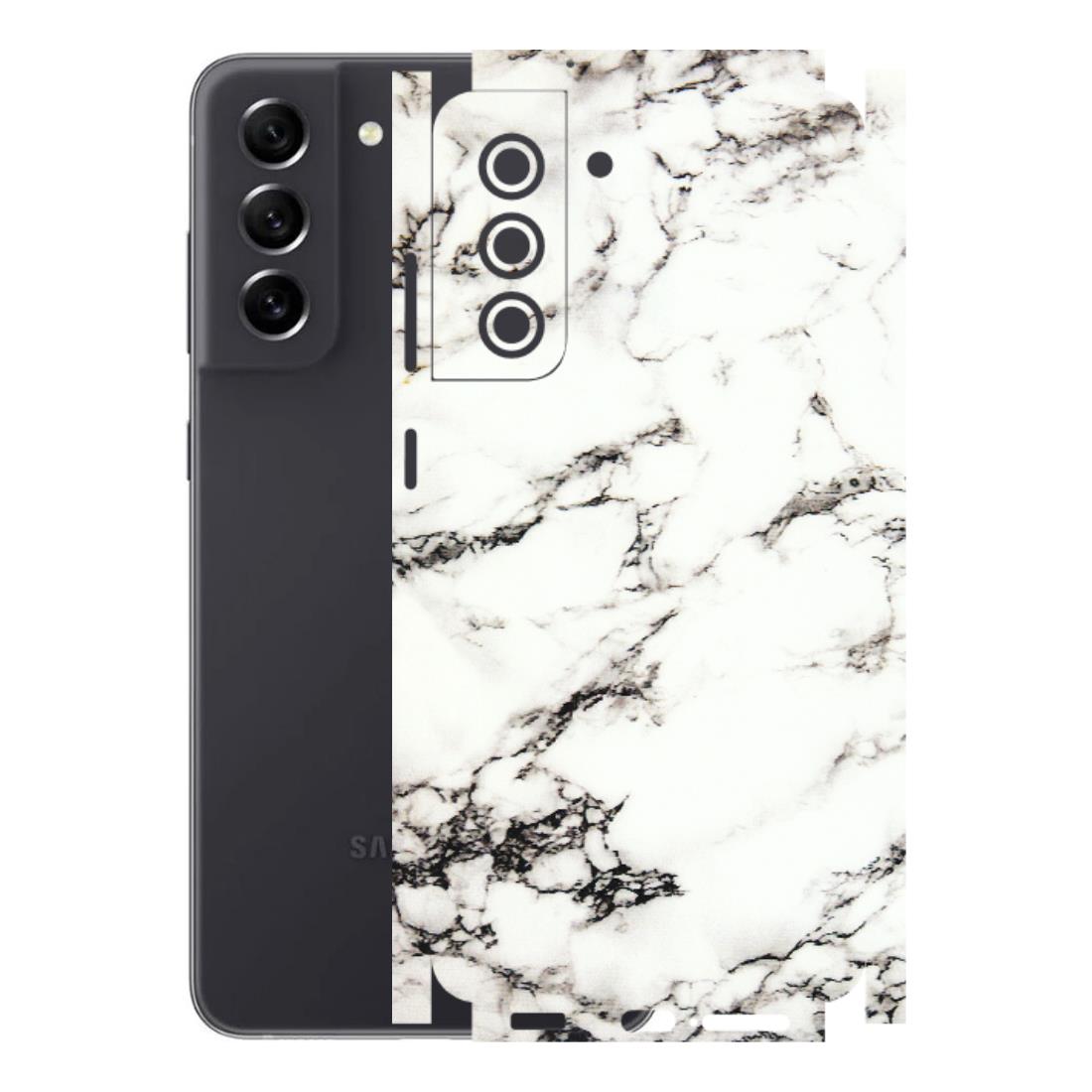 Samsung A/S Series Phone Skins (All Models) - Black and White Marble Texture - 3D Embossed Finish (L-124) Samsung Galaxy S21 FE 5G