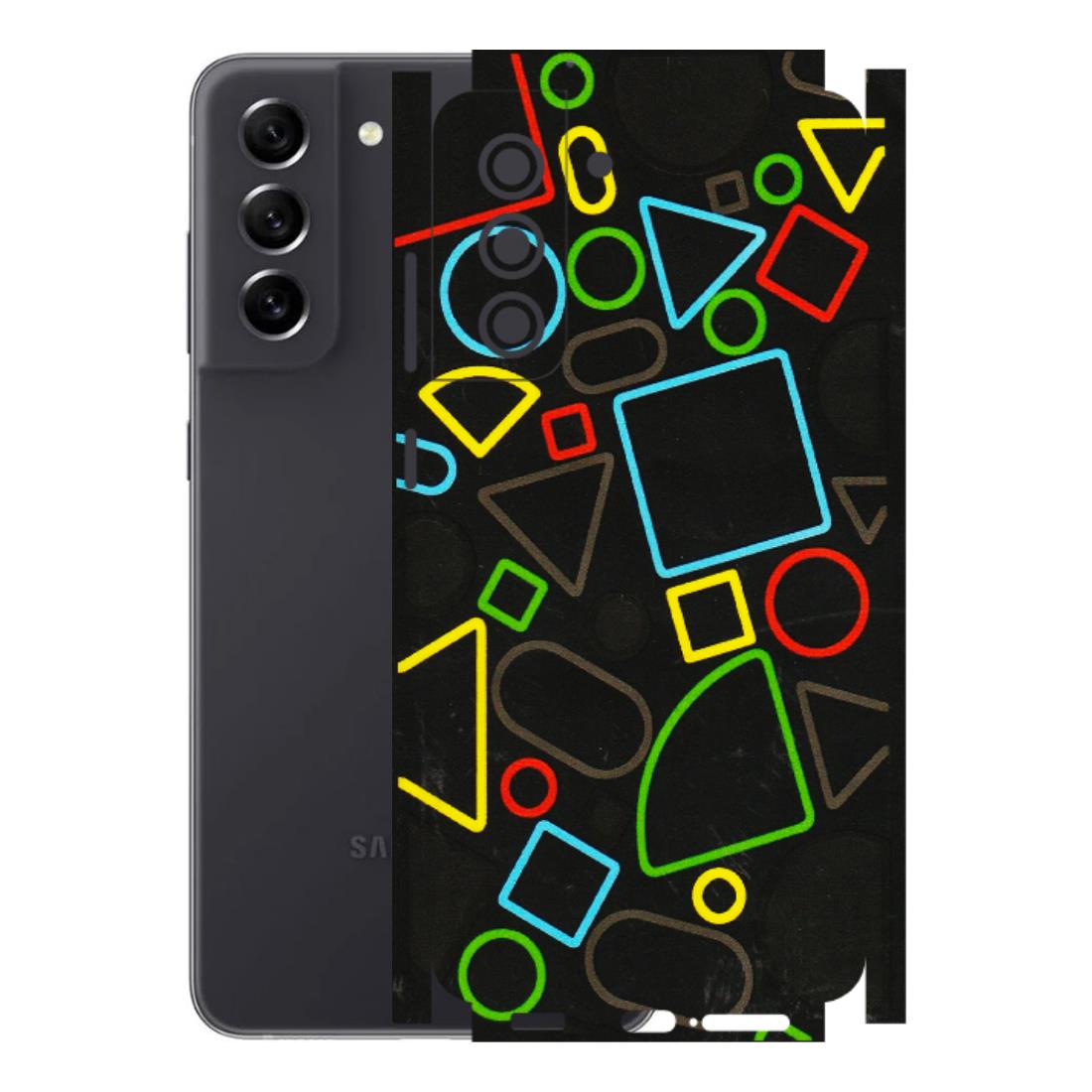 Samsung A/S Series Phone Skins (All Models) - Black Shapes - 3D Embossed Finish (L-131) Samsung Galaxy S21 FE 5G