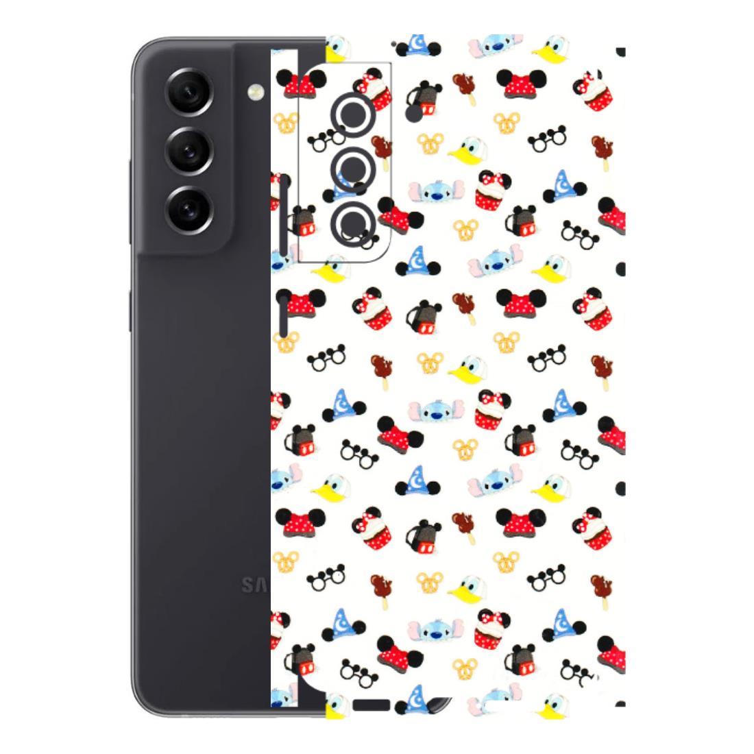 Samsung A/S Series Phone Skins (All Models) - Minnie Mouse & Donald Doodles s - 3D Embossed Finish (L-194) Samsung Galaxy S21 FE 5G