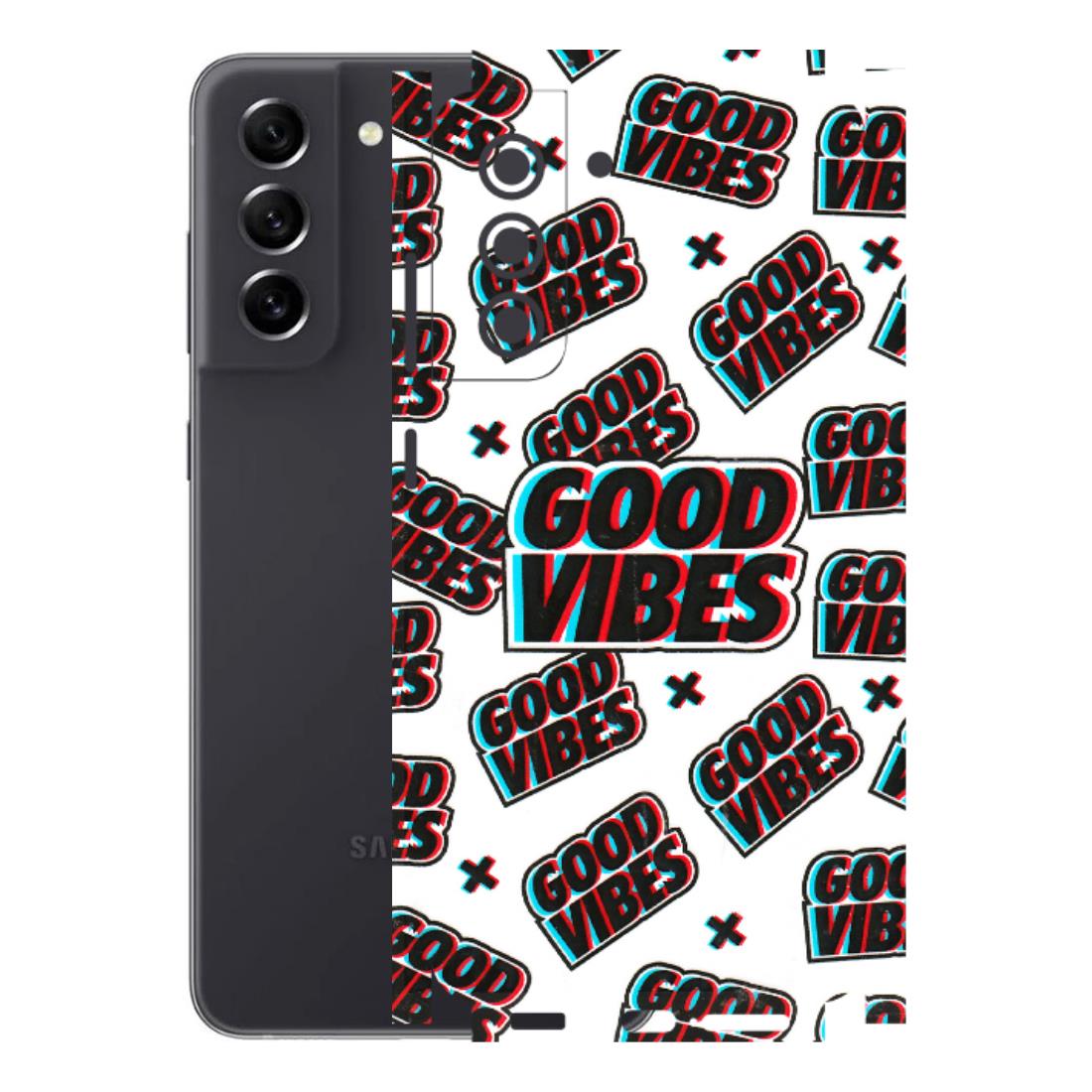 Samsung A/S Series Phone Skins (All Models) - Good Vibes - 3D Embossed Finish (L-282) Samsung Galaxy S21 FE 5G