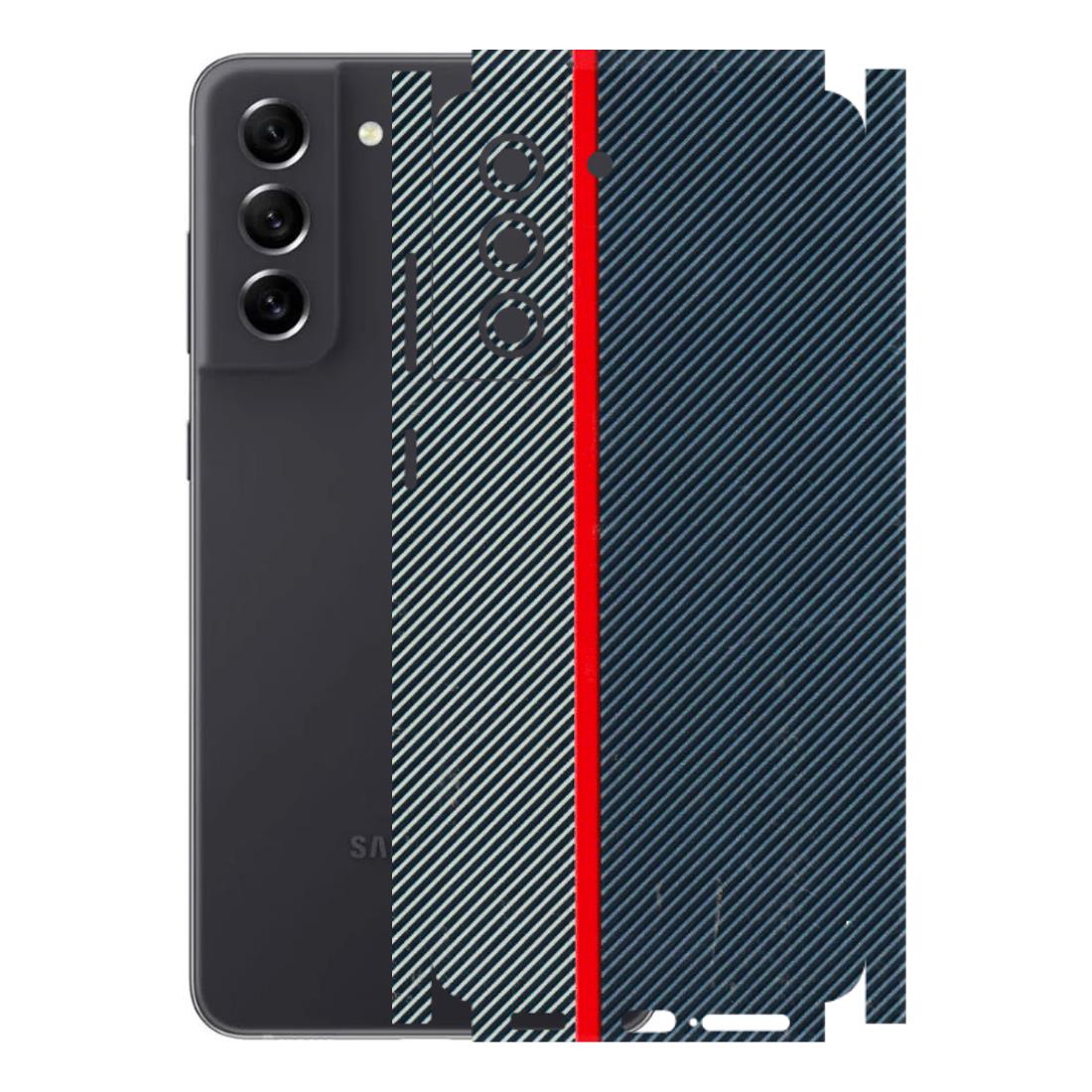 Samsung A/S Series Phone Skins (All Models) - Blue Sober Lines - 3D Embossed Finish (L-305) Samsung Galaxy S21 FE 5G