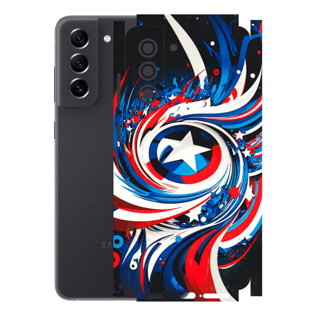Samsung A/S Series Phone Skins (All Models) - Captain America Logo - 3D Embossed Finish (L-307) Samsung Galaxy S21 FE 5G