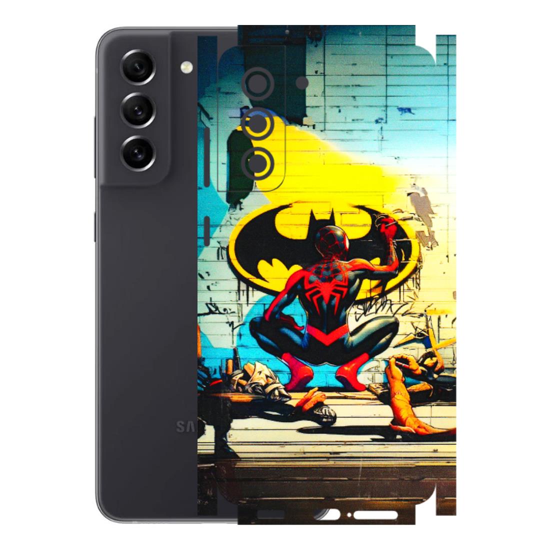 Samsung A/S Series Phone Skins (All Models) - New Spiderman Bat Logo - 3D Embossed Finish (L-309) Samsung Galaxy S21 FE 5G