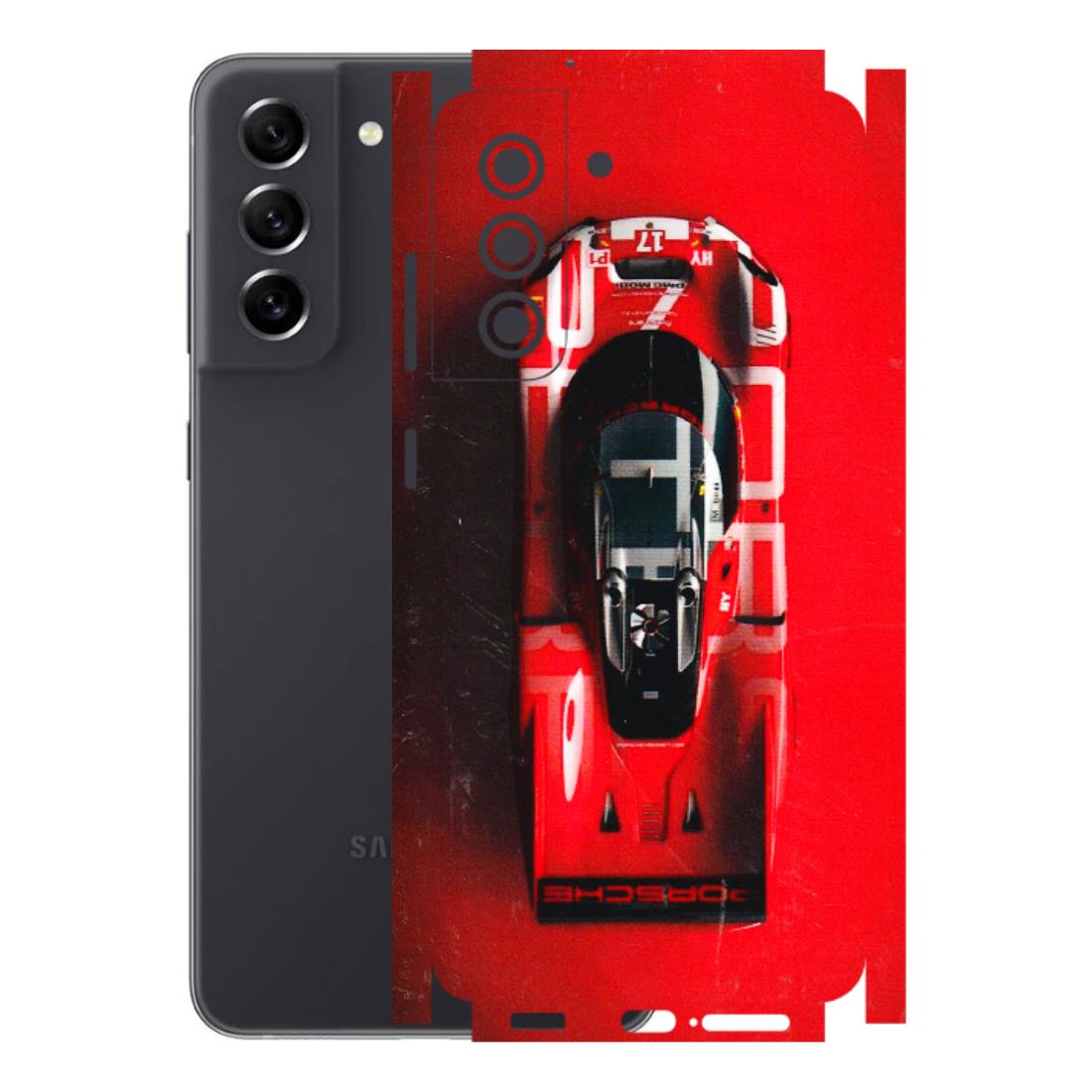 Samsung A/S Series Phone Skins (All Models) - Red Porsche Car Logo - 3D Embossed Finish (L-315) Samsung Galaxy S21 FE 5G