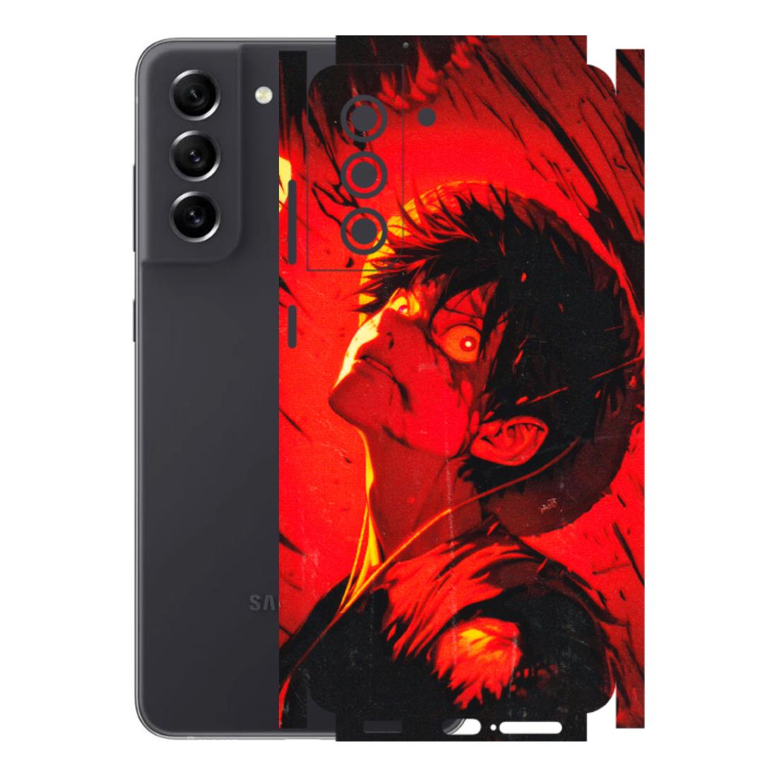Samsung A/S Series Phone Skins (All Models) - D.Luffy Power Up One Piece Anime - 3D Embossed Finish (L-326) Samsung Galaxy S21 FE 5G